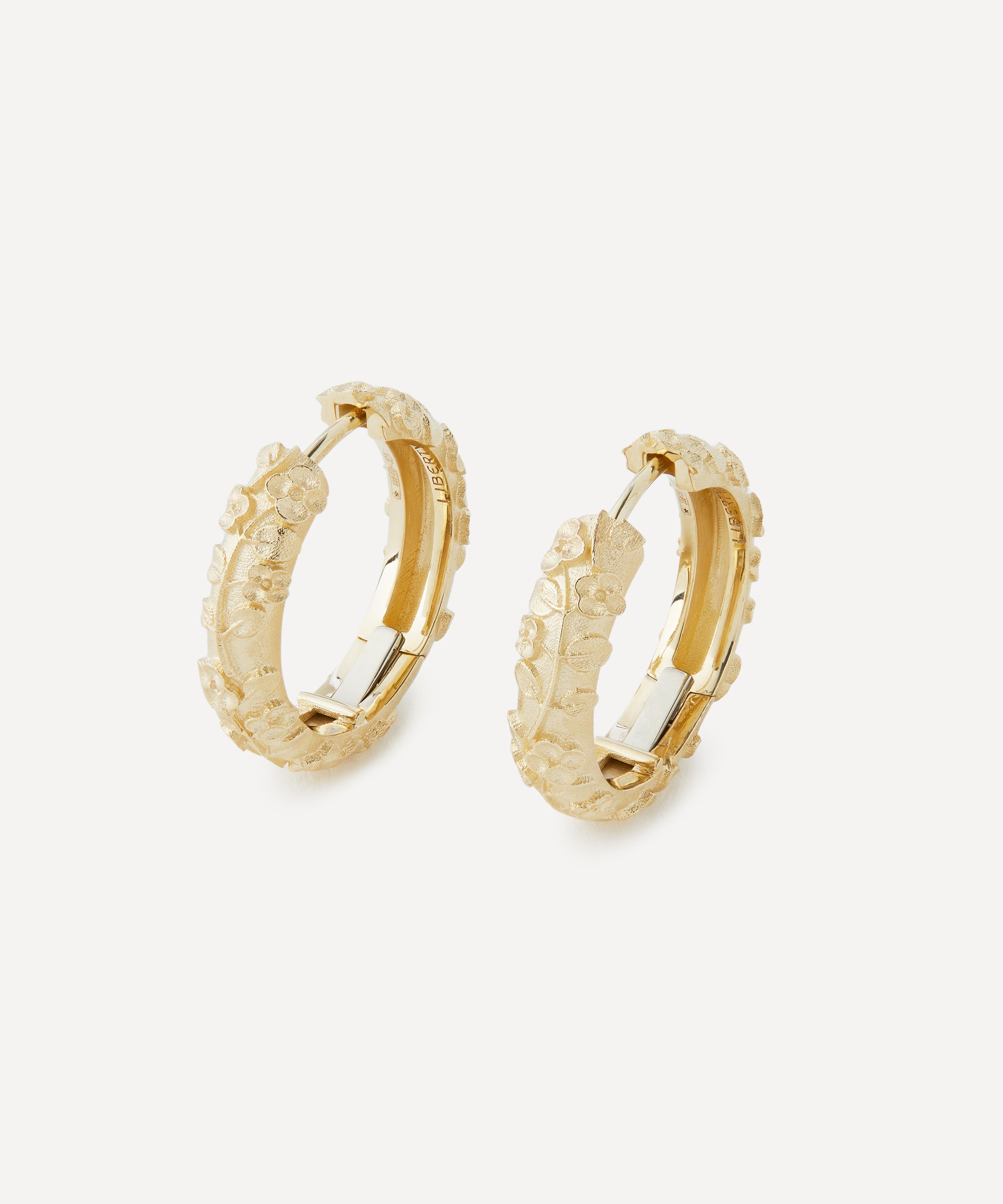 Liberty - 9ct Gold Blossom Hoop Earrings