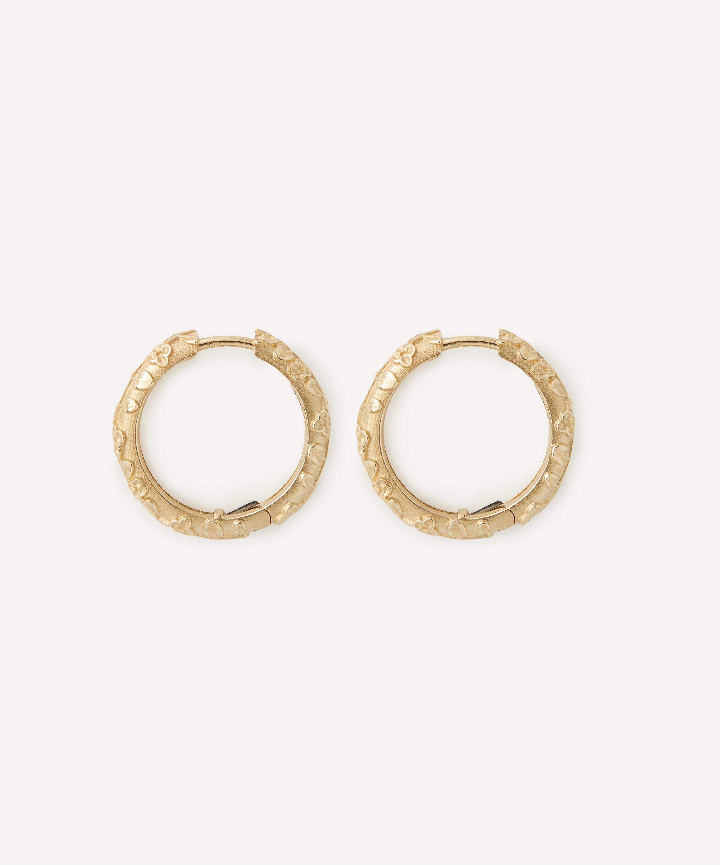 Liberty - 9ct Gold Blossom Hoop Earrings image number 2