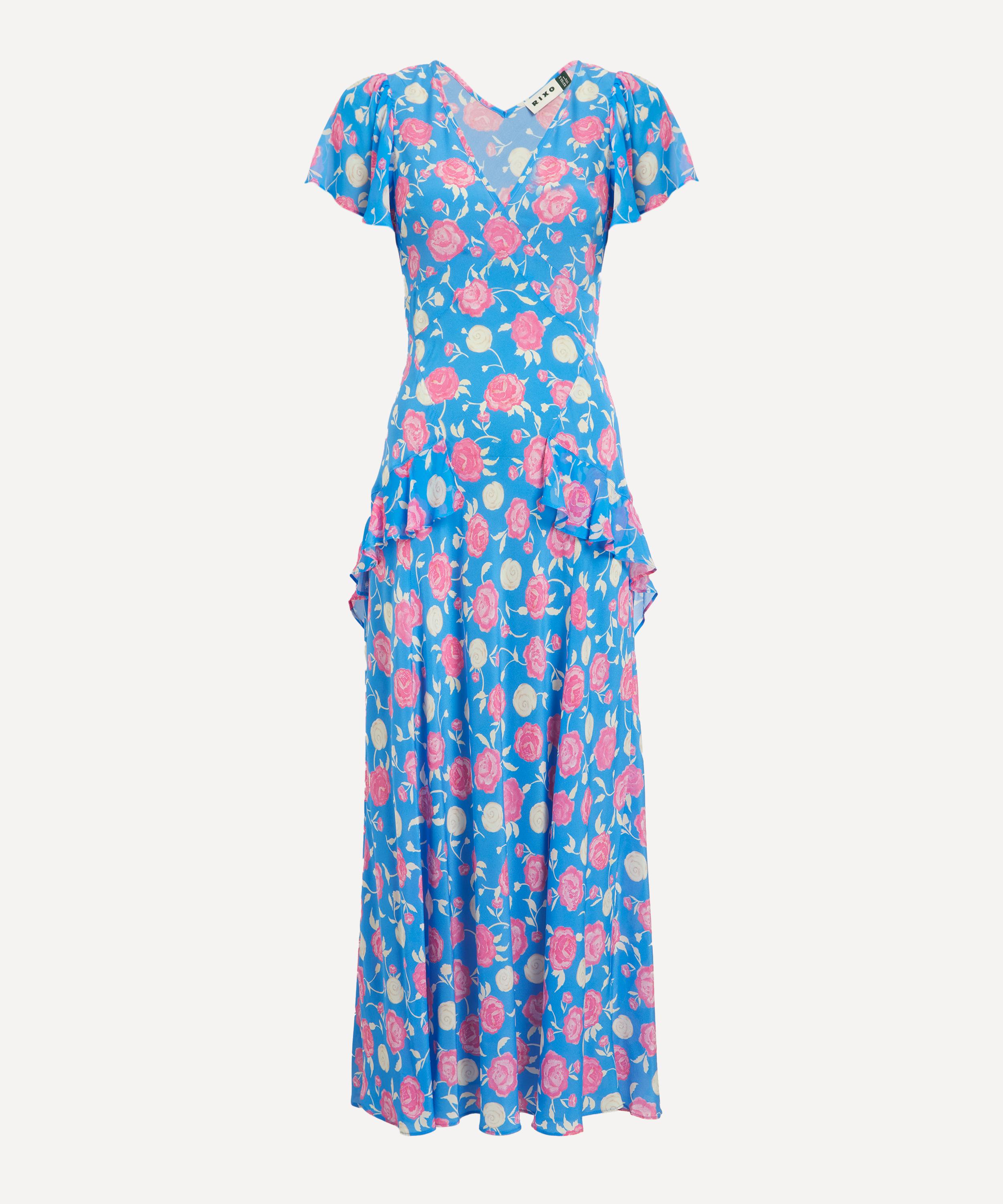 RIXO - Evie Silk Midi Dress image number 0