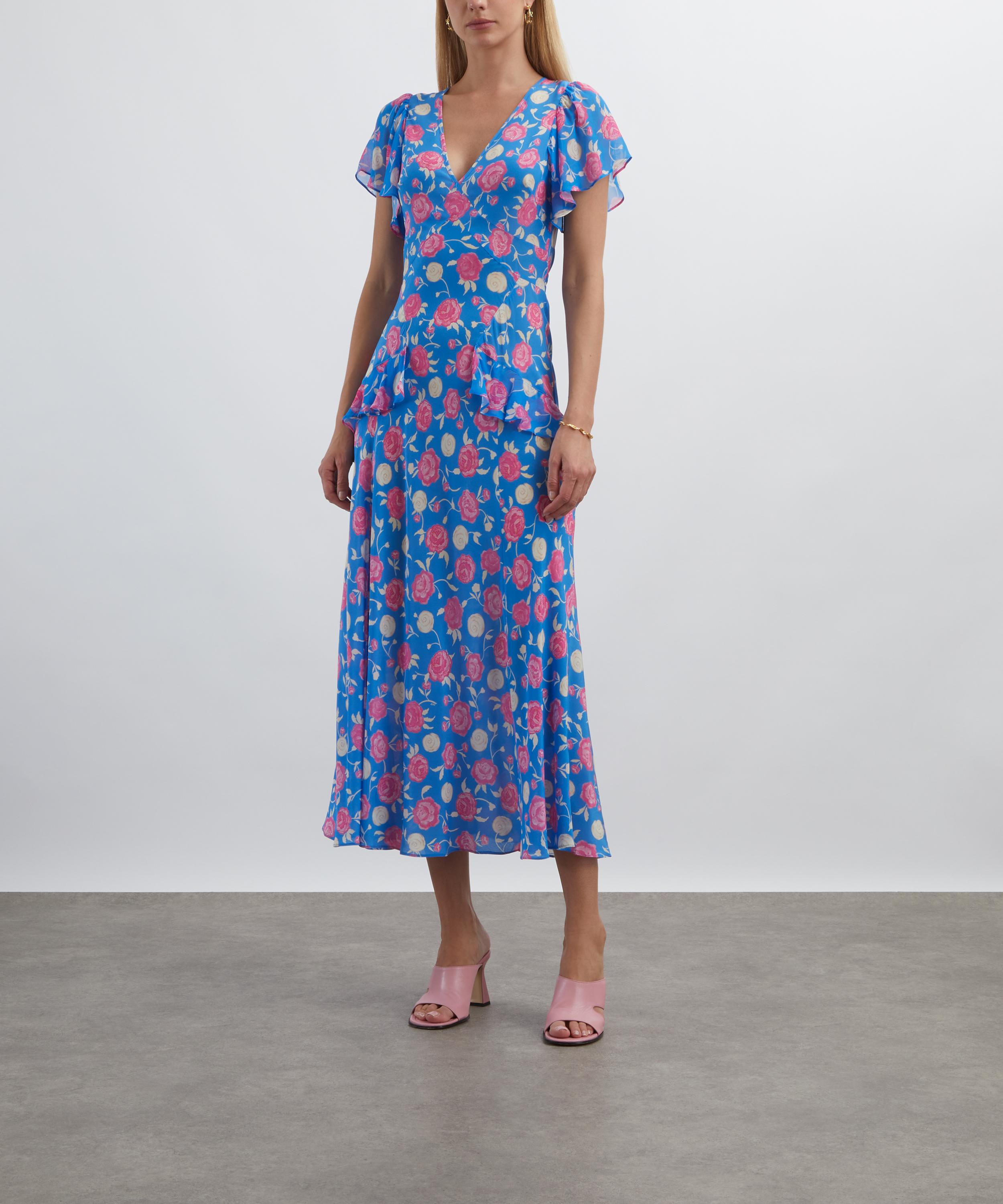 RIXO - Evie Silk Midi Dress image number 1