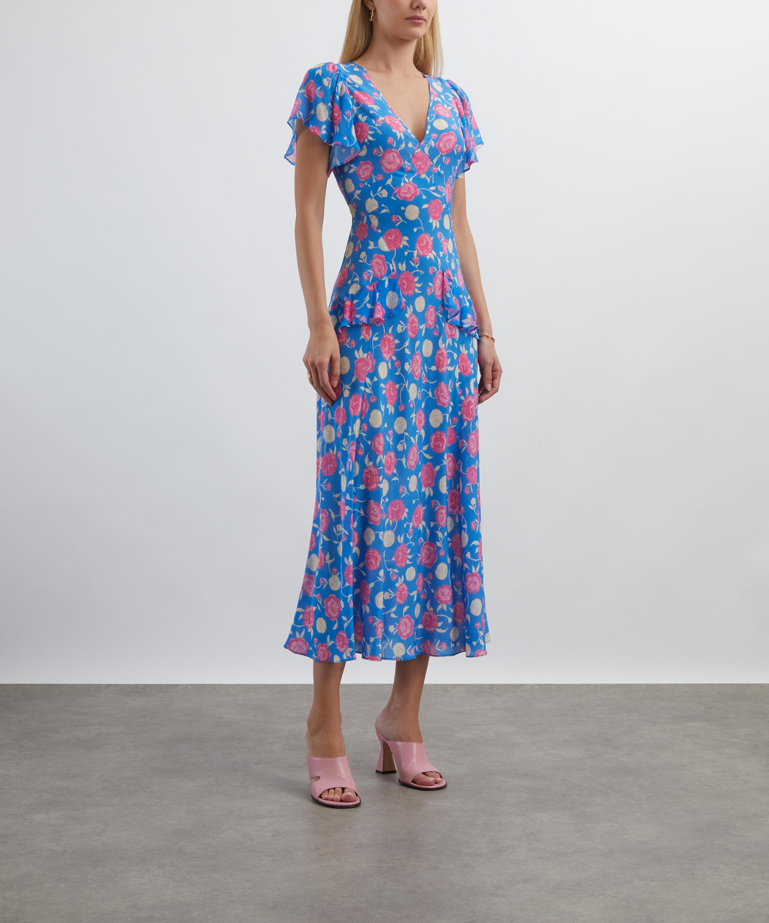 RIXO - Evie Silk Midi Dress image number 2