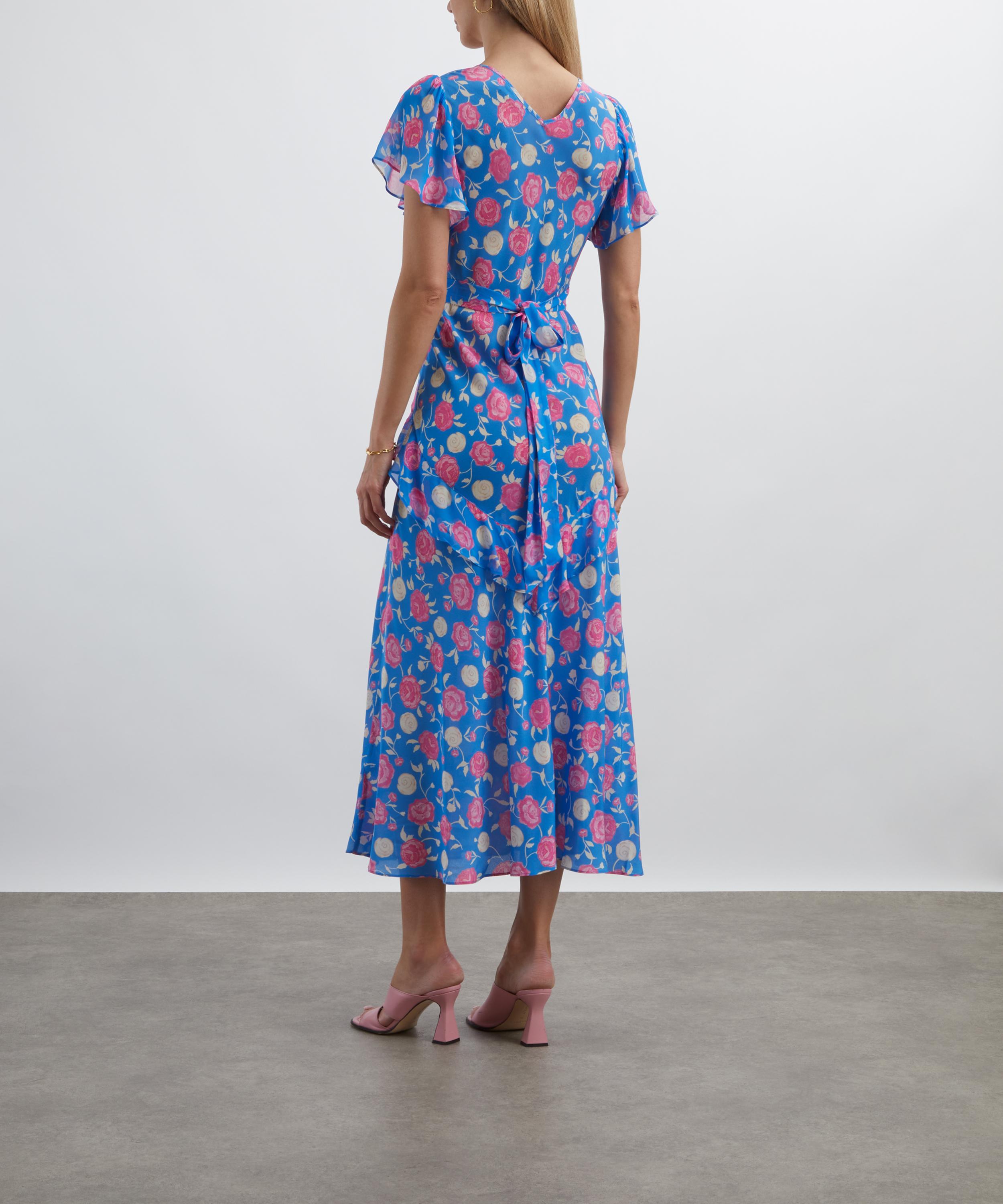 RIXO - Evie Silk Midi Dress image number 3