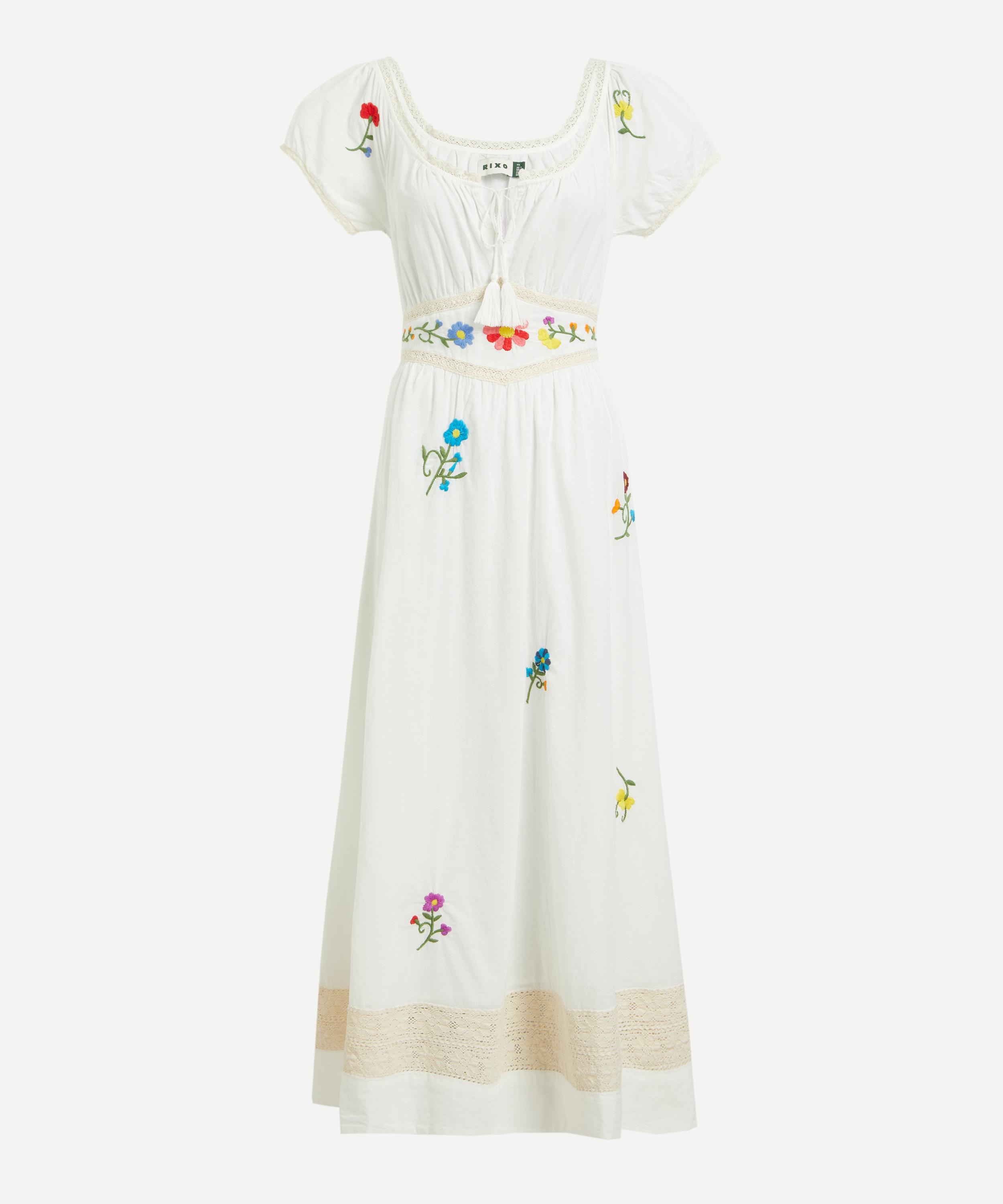 RIXO - Alani Ombre Floral Embroidered Dress image number 0