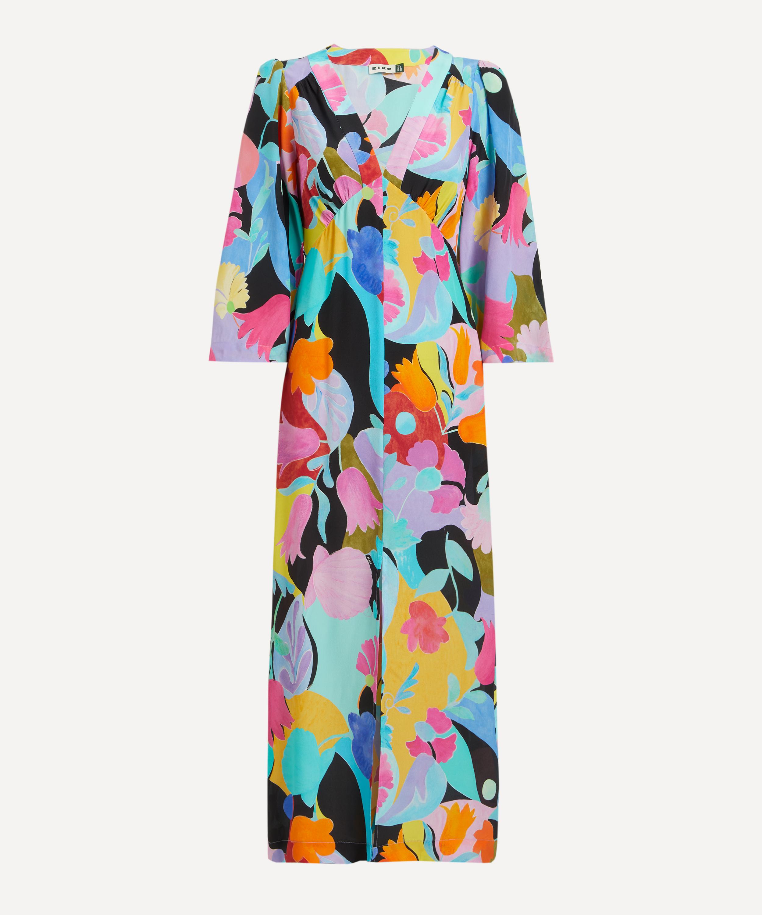 RIXO - Dahlia Silk Midi Dress image number 0
