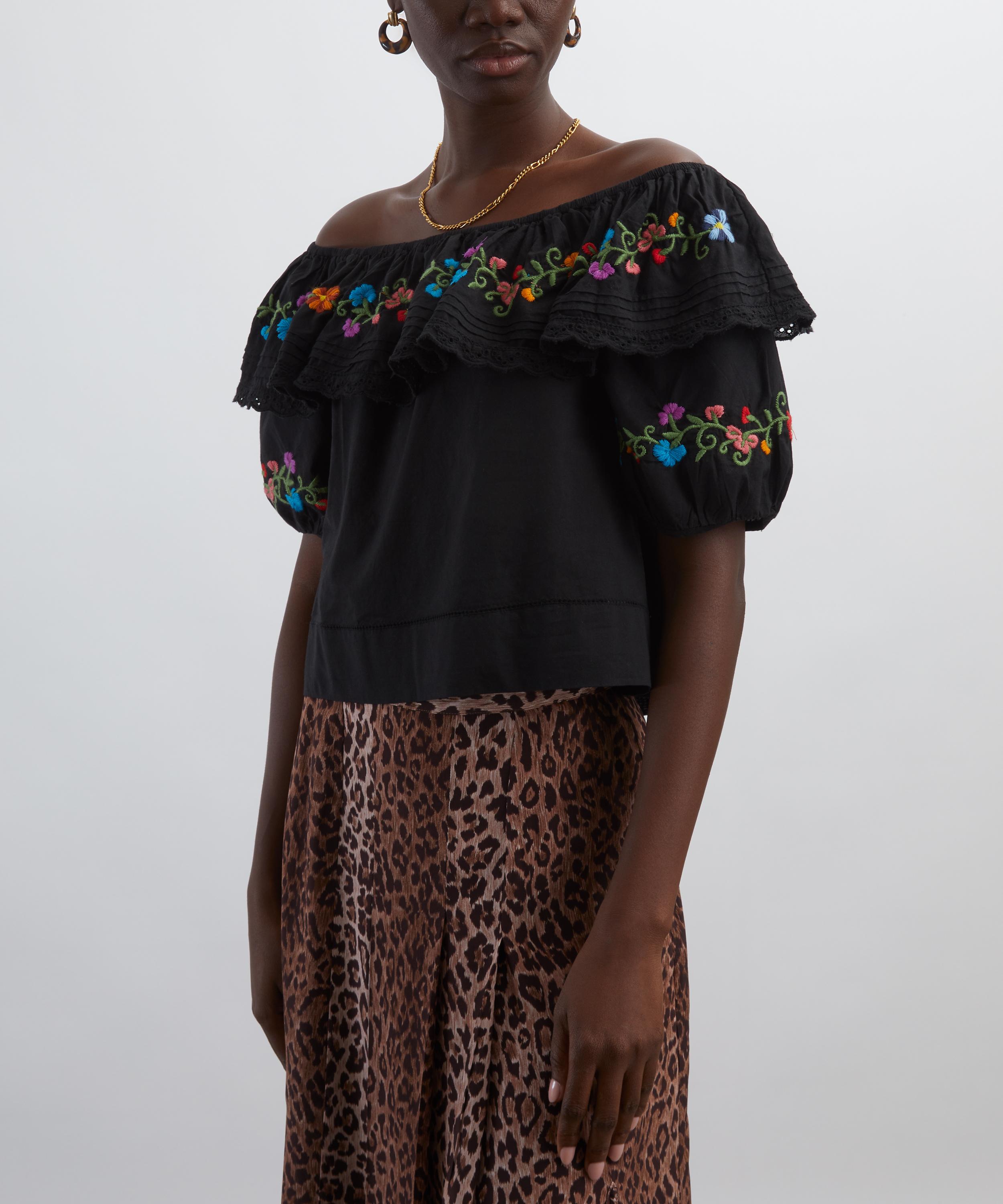 RIXO - Lisette Ombre Floral Embroidered Top image number 2