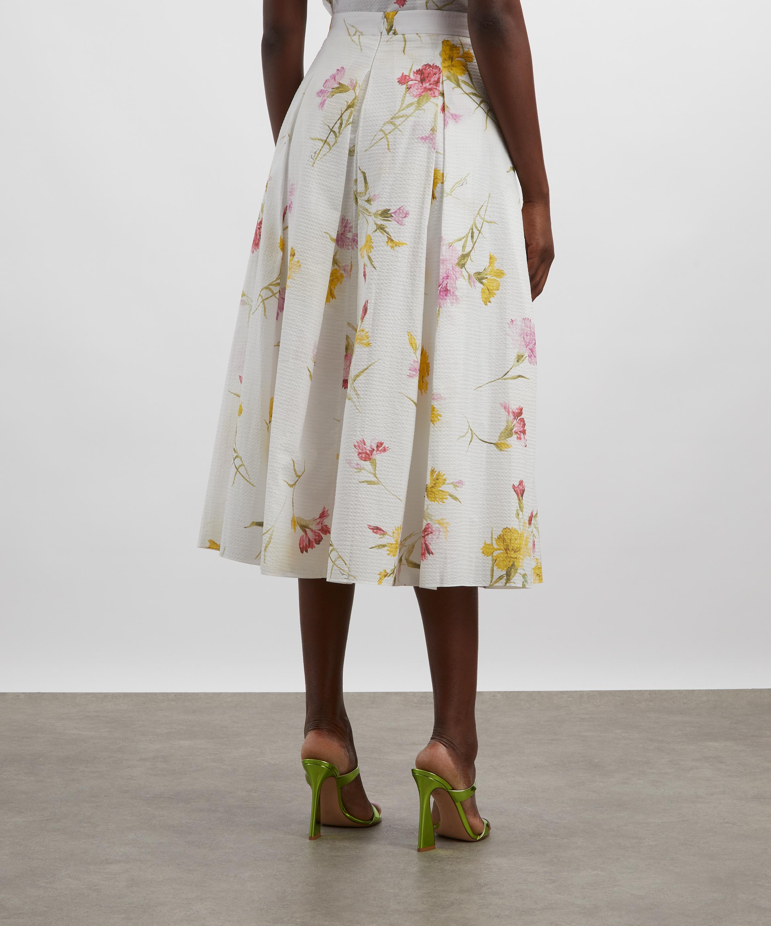 Erdem - Pleated Carnation Print Midi Skirt image number 3