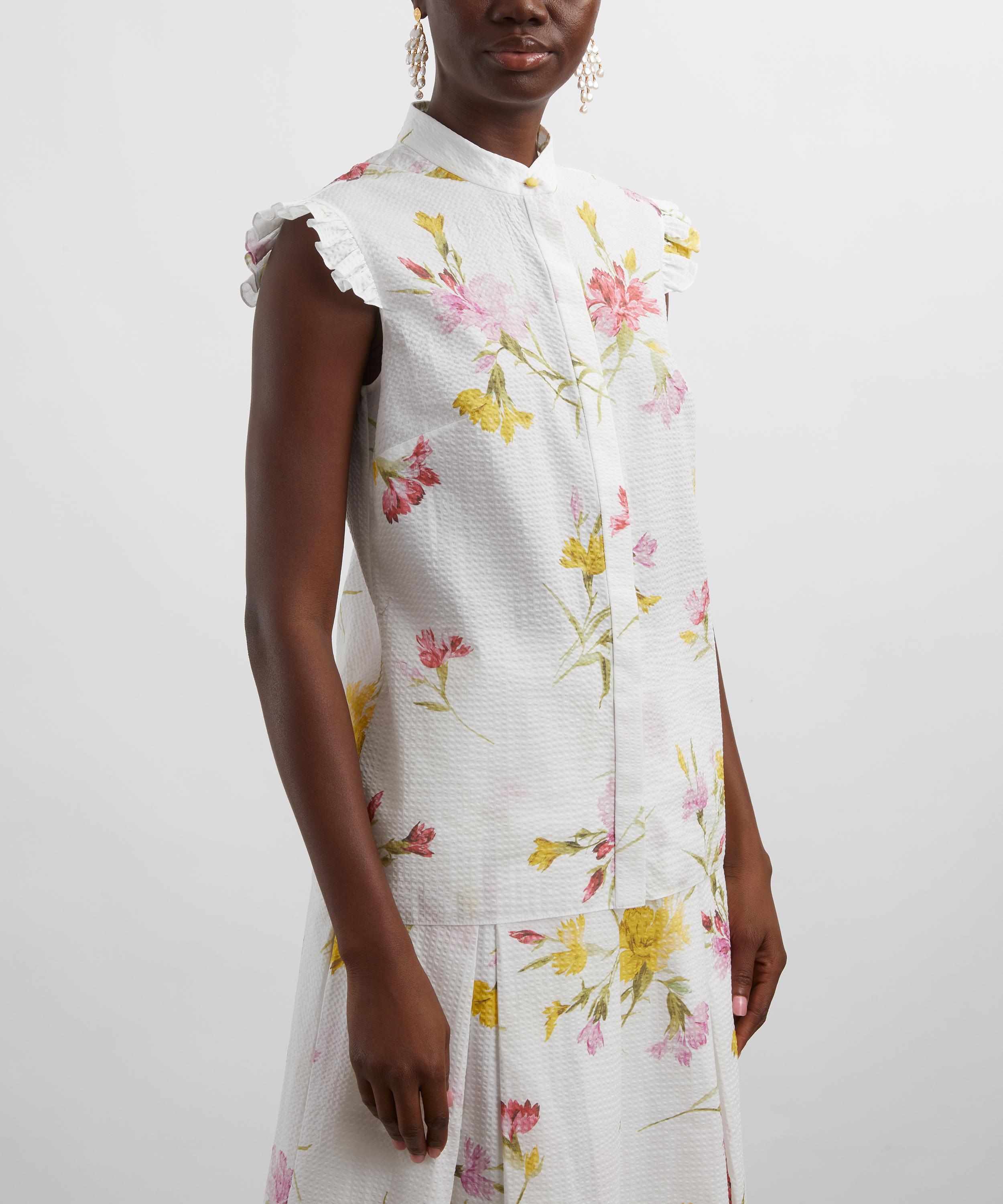 Erdem - Sleeveless Carnation Print Blouse image number 2