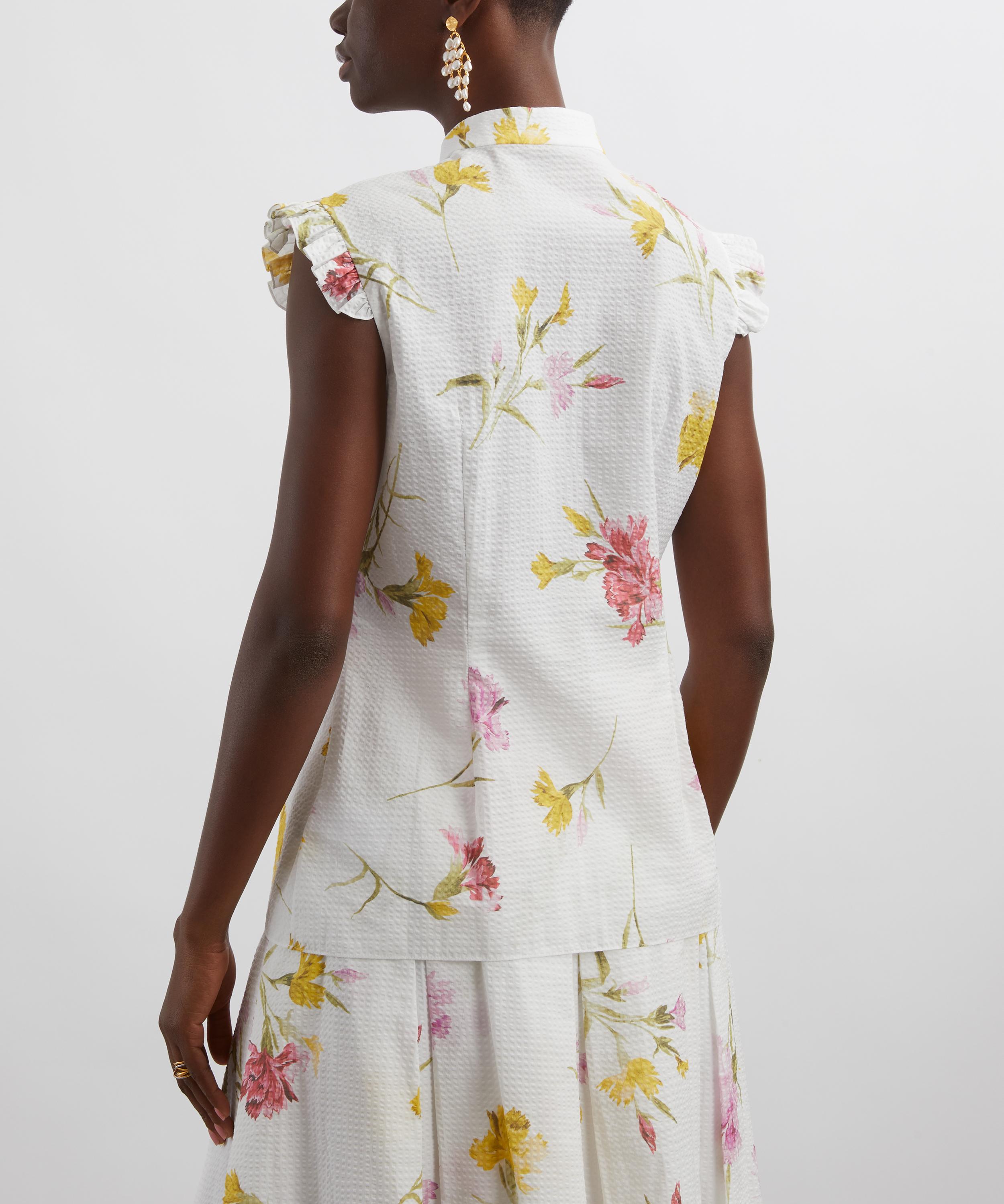 Erdem - Sleeveless Carnation Print Blouse image number 3