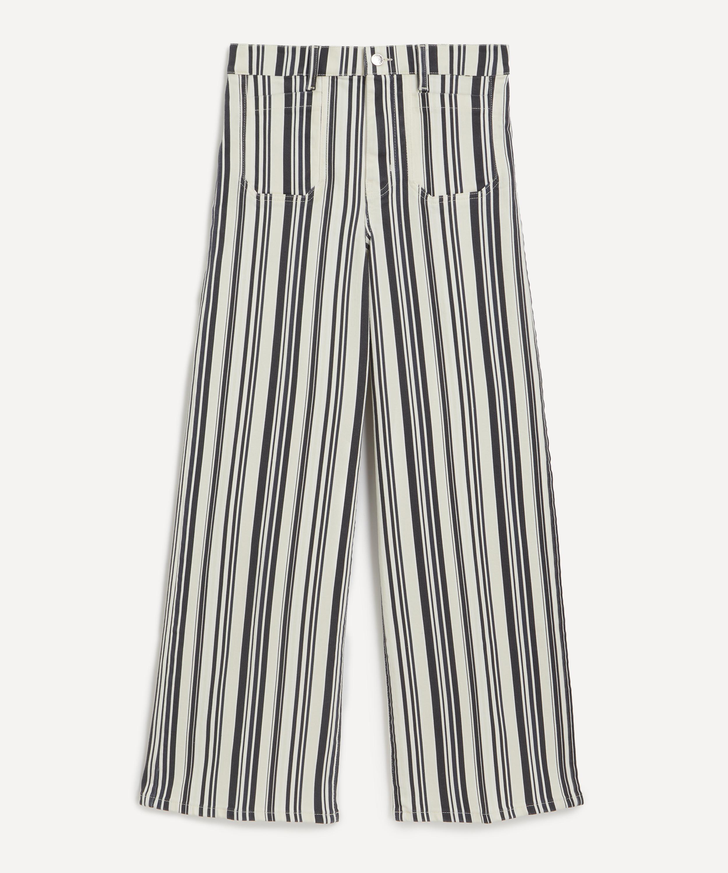 Frame - Le Slim Palazzo Modernist Pocket Navy Stripe Jeans image number 0