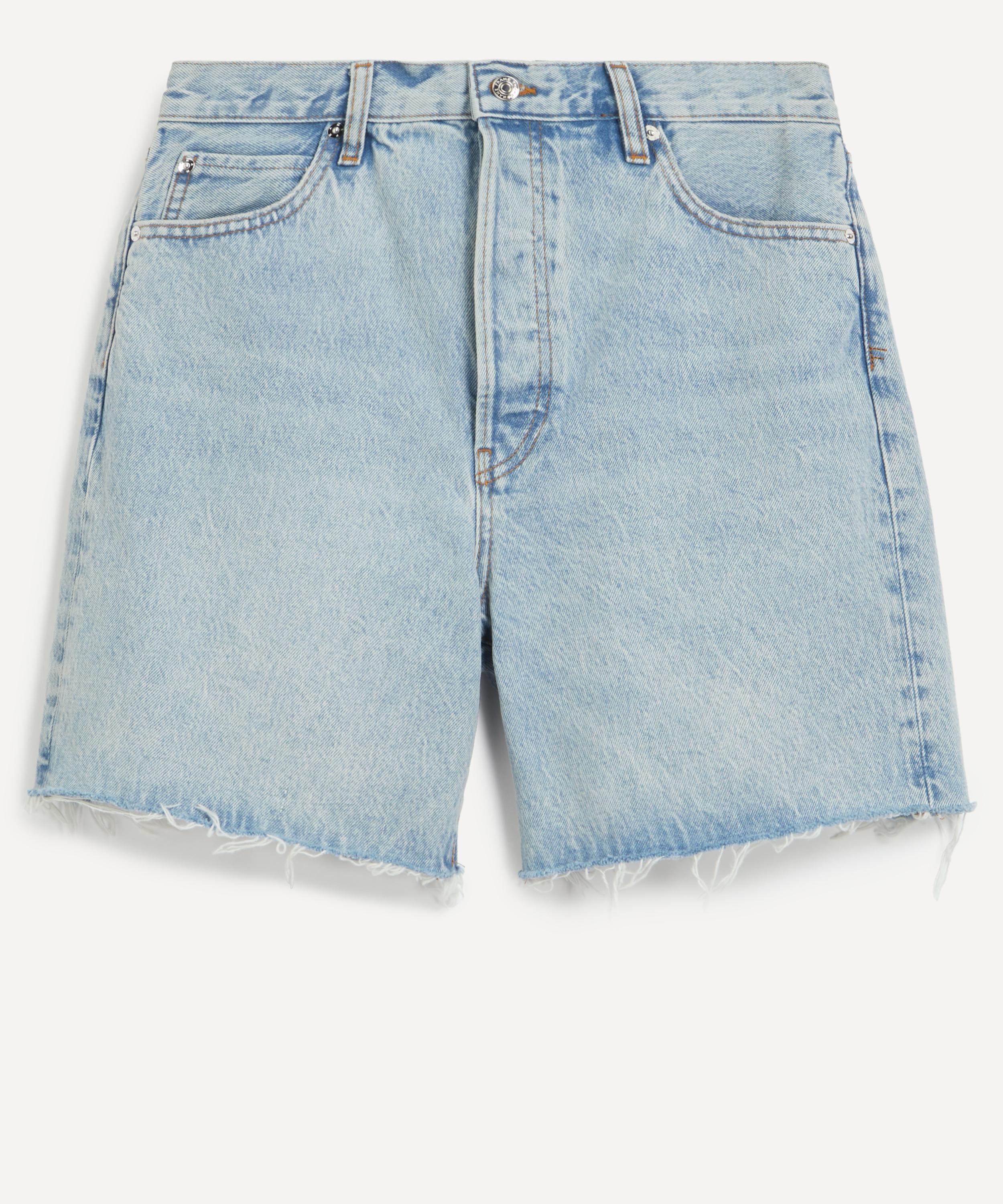 Frame - Le Timeless High-Rise Knee-Length Shorts in Tricky image number 0