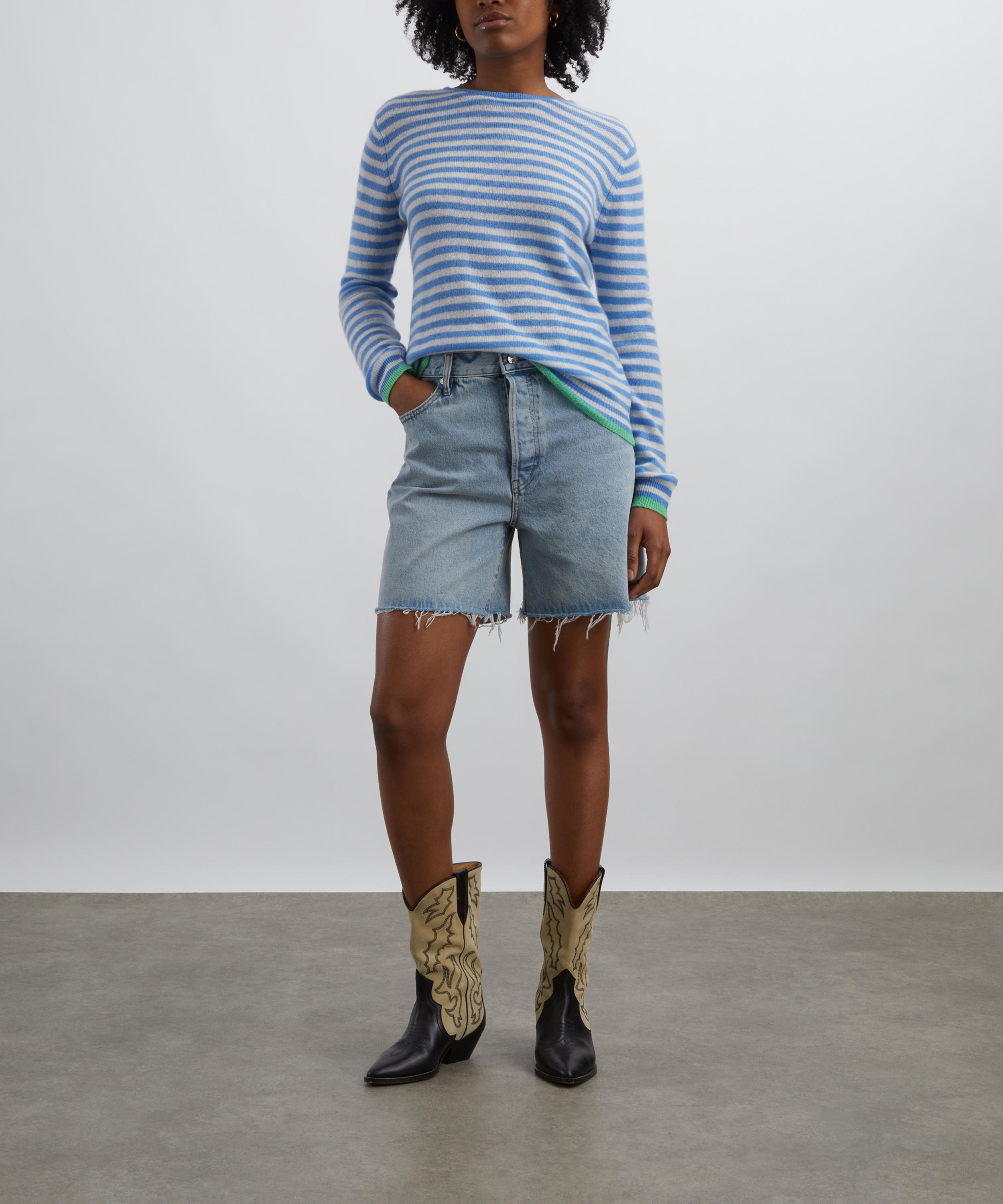 Frame - Le Timeless High-Rise Knee-Length Shorts in Tricky image number 1