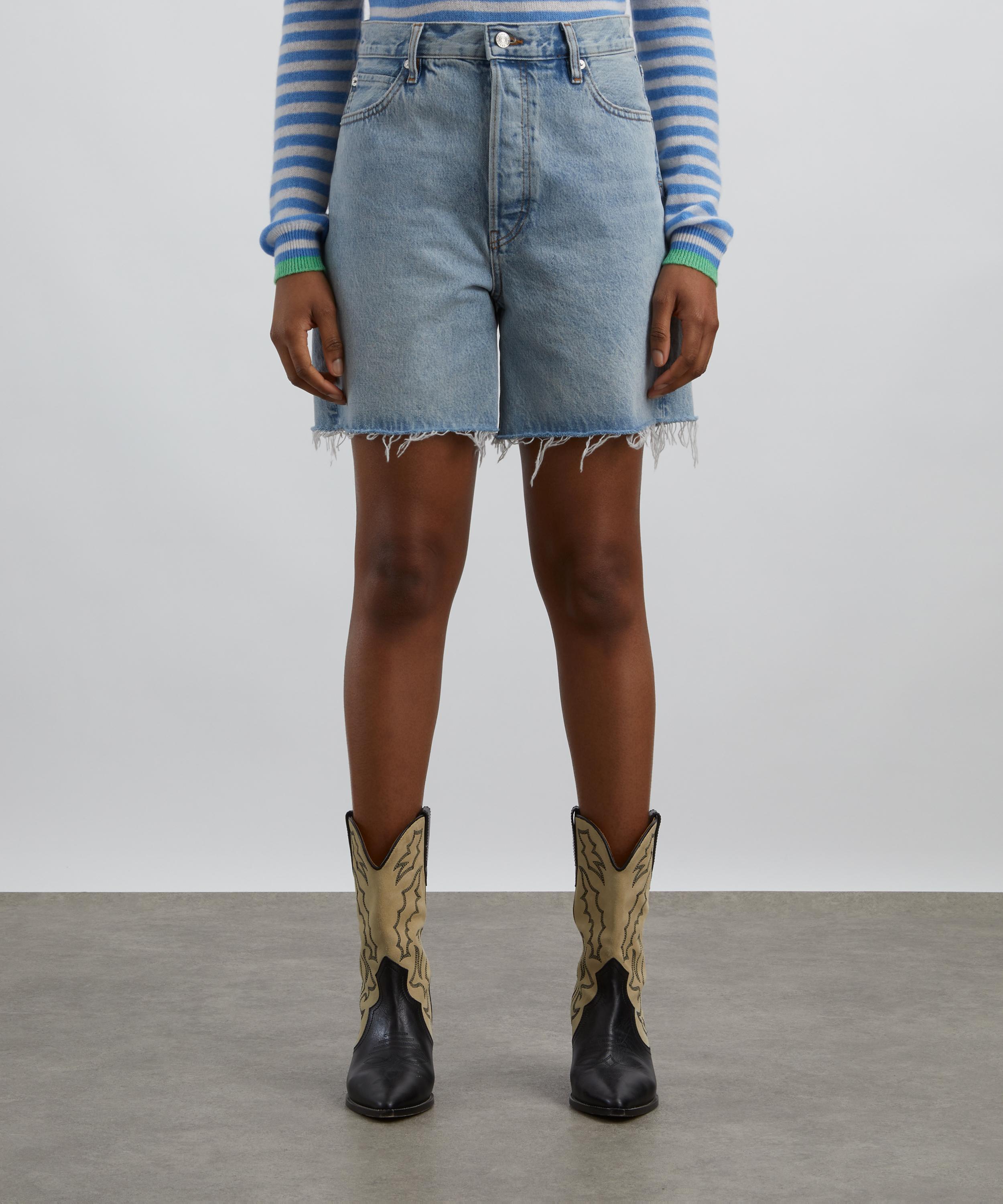 Frame - Le Timeless High-Rise Knee-Length Shorts in Tricky image number 2