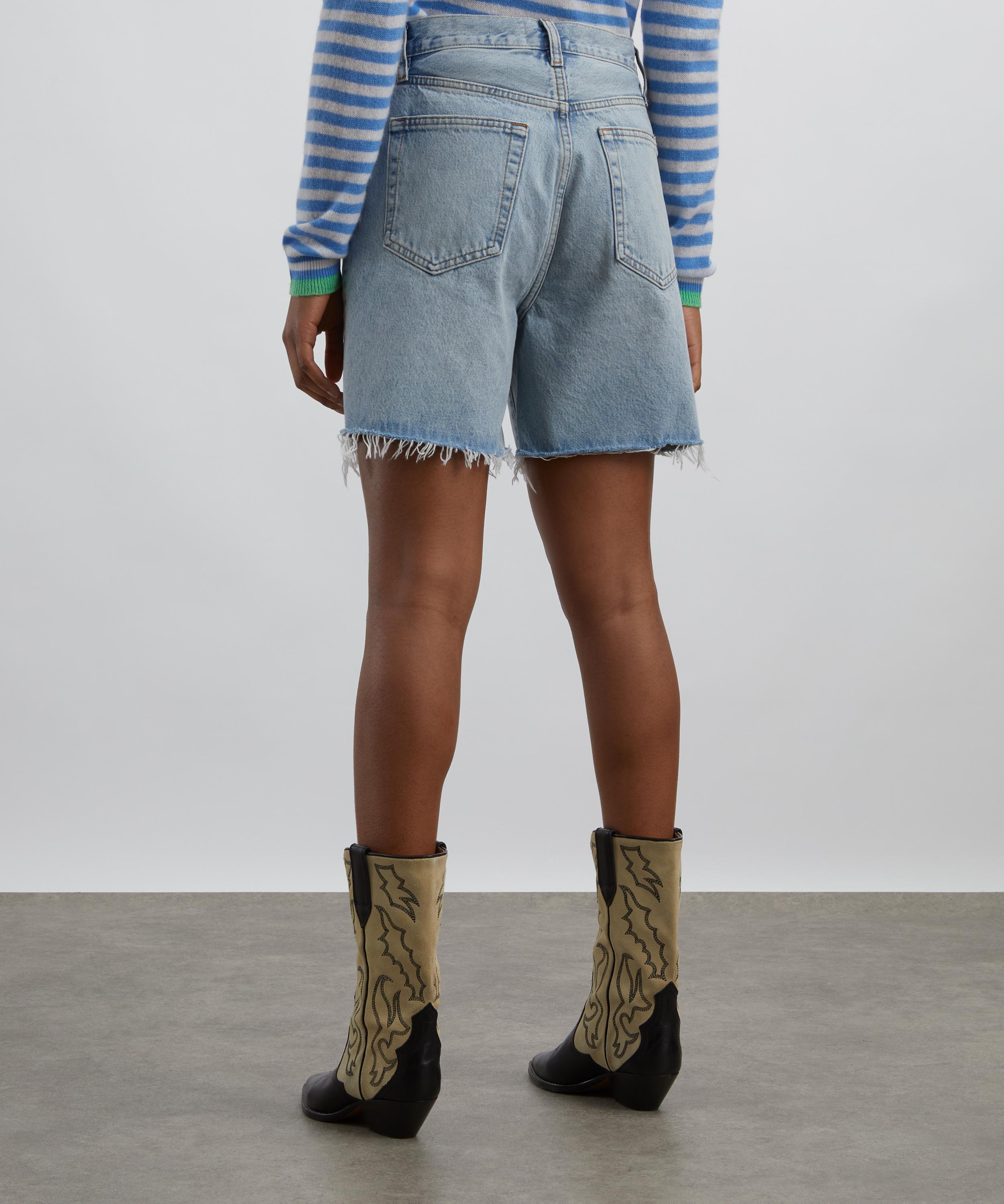 Frame - Le Timeless High-Rise Knee-Length Shorts in Tricky image number 3