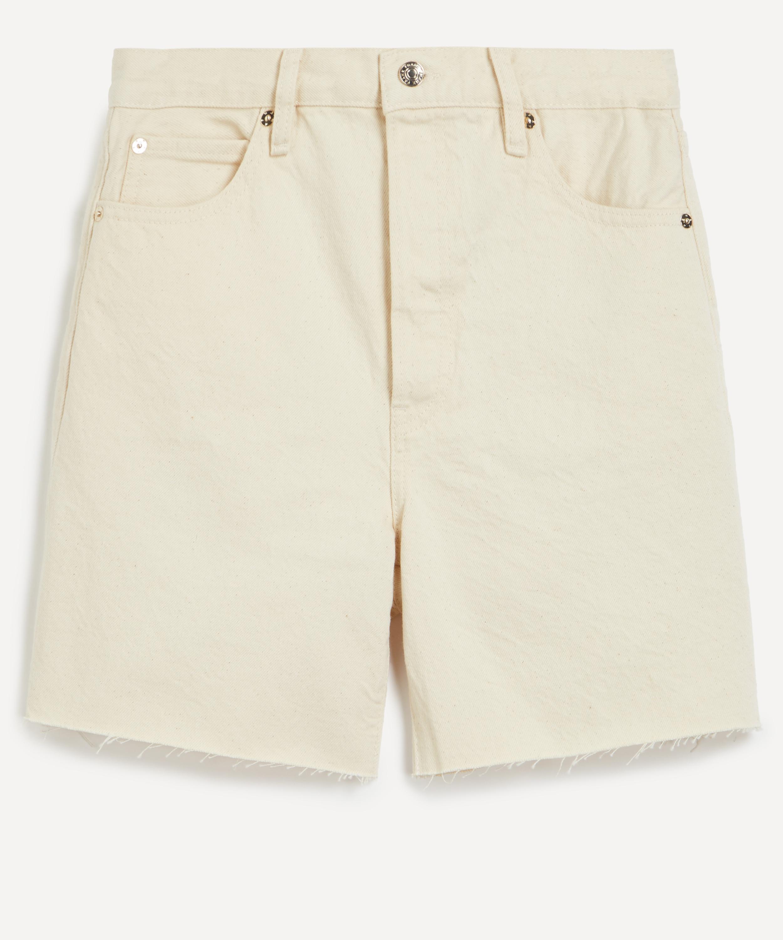 Frame - Le Timeless High-Rise Knee-Length Shorts in Milkshake image number 0