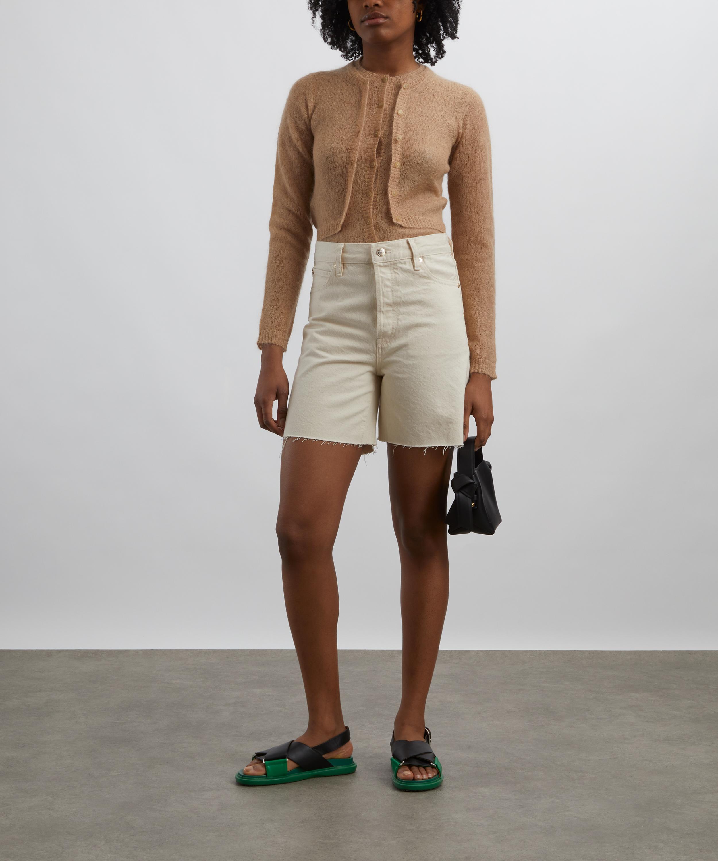 Frame - Le Timeless High-Rise Knee-Length Shorts in Milkshake image number 1