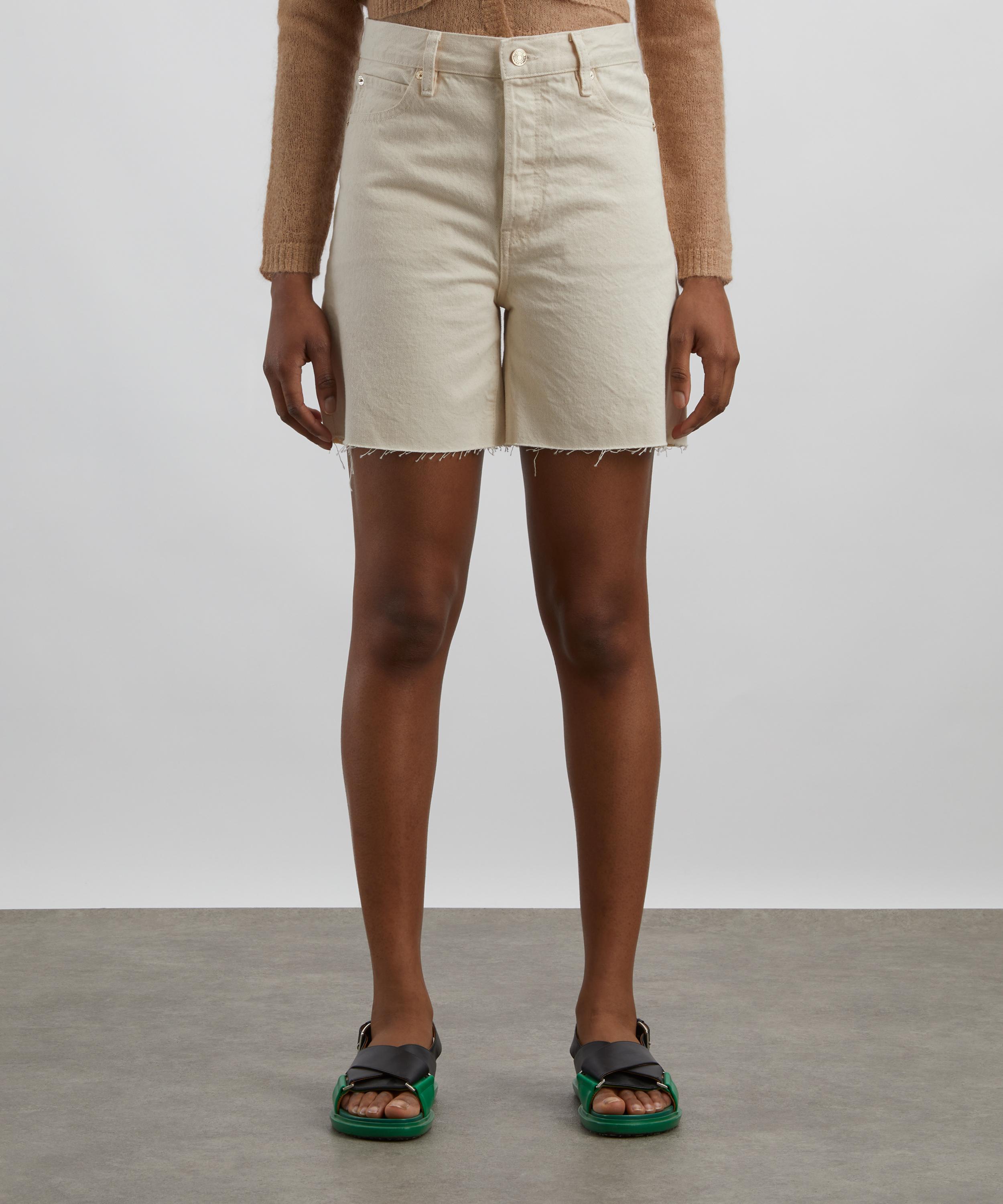 Frame - Le Timeless High-Rise Knee-Length Shorts in Milkshake image number 2