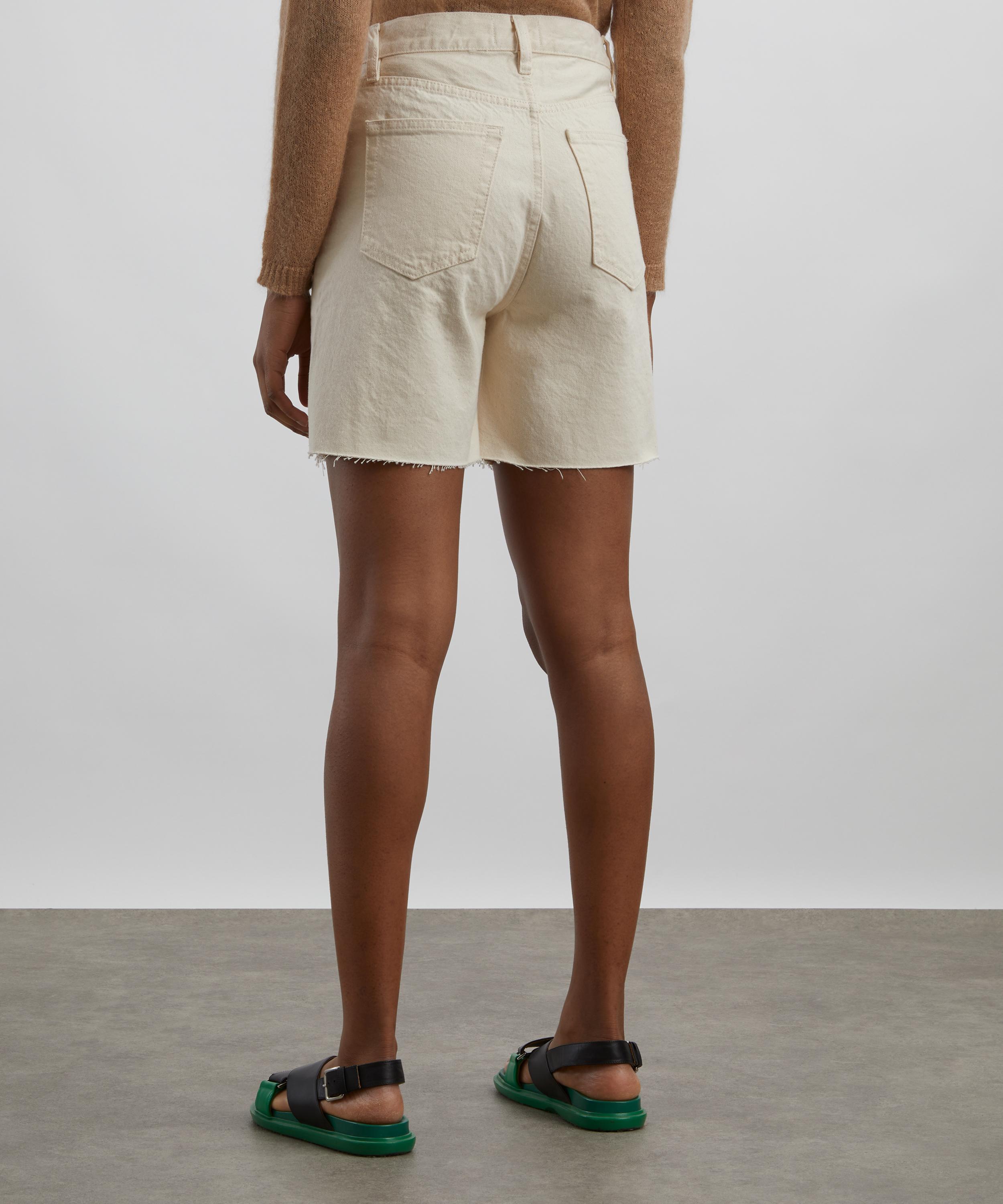 Frame - Le Timeless High-Rise Knee-Length Shorts in Milkshake image number 3