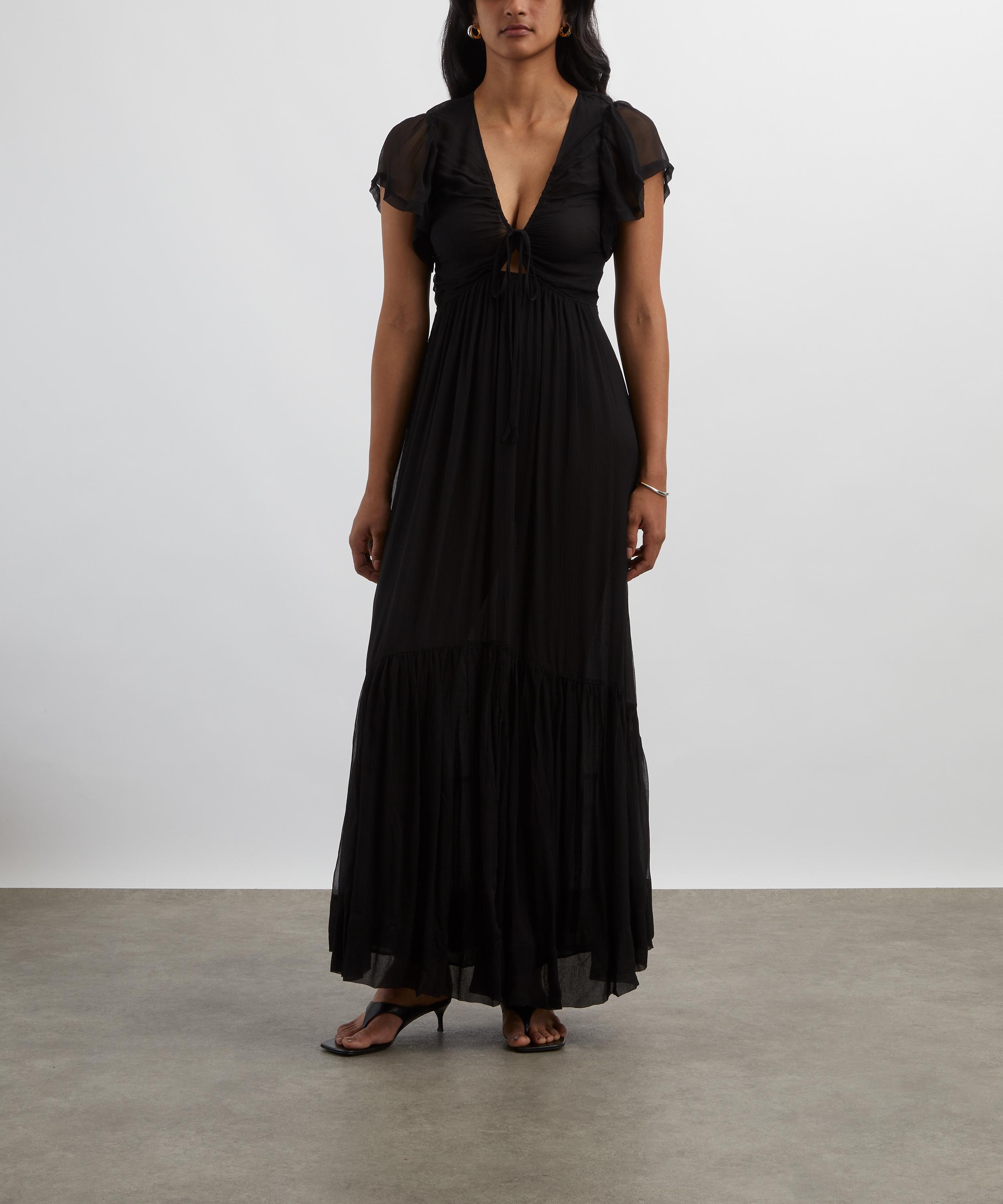 Isabel Marant - Agathe Gathered Silk Maxi Dress image number 2