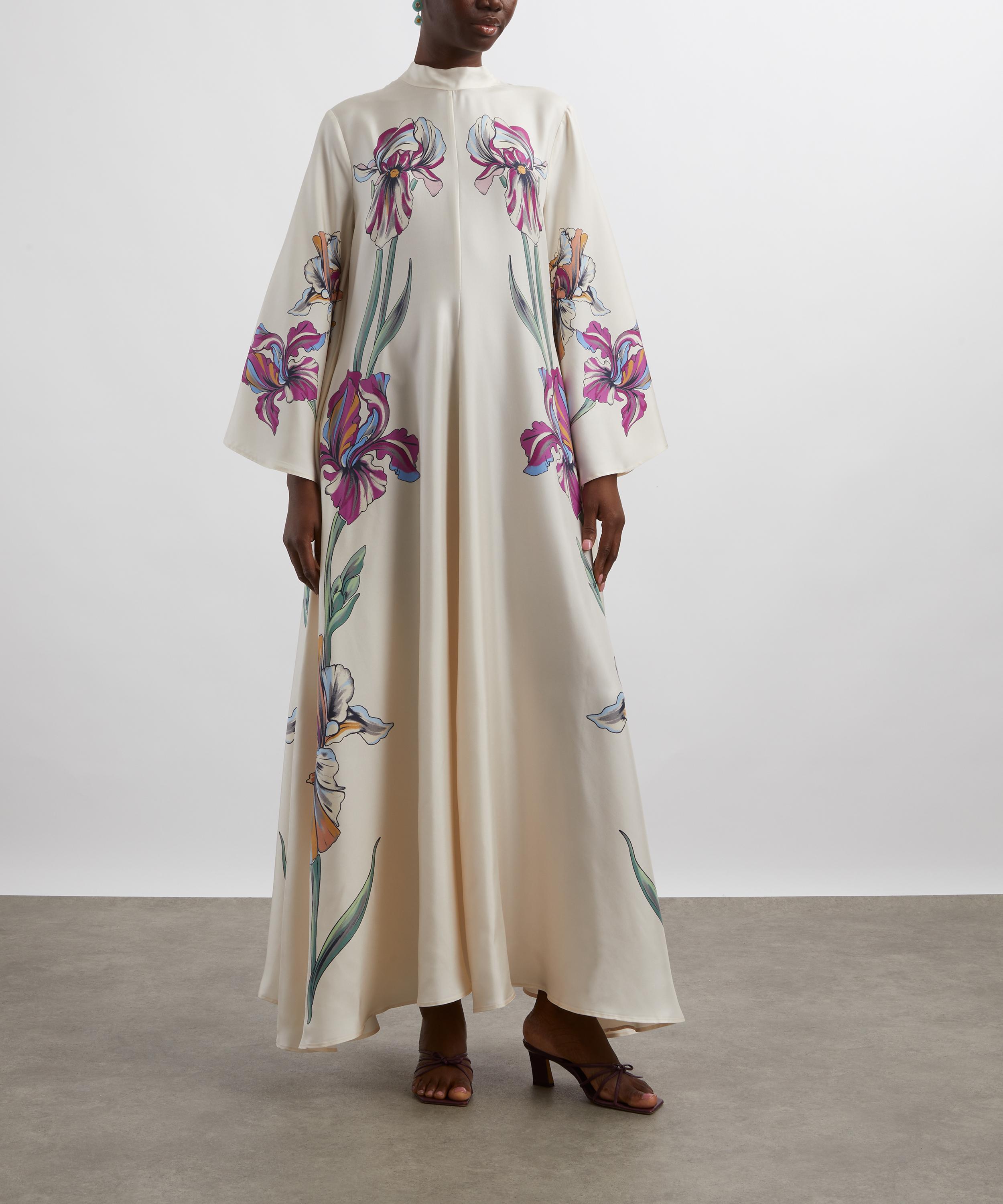 La DoubleJ - Magnifico Iris Placée Ivory Silk Twill Maxi Dress image number 2