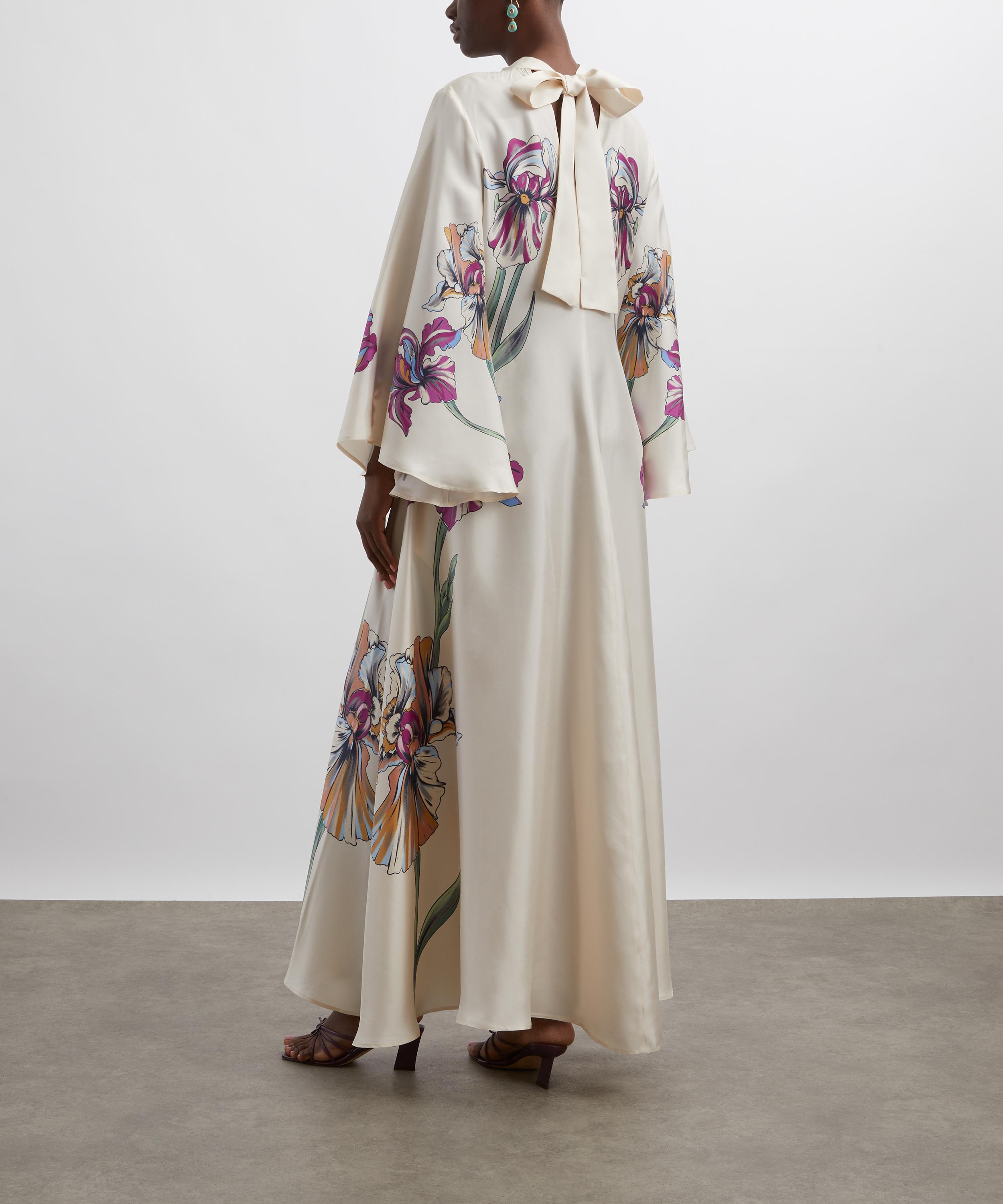 La DoubleJ - Magnifico Iris Placée Ivory Silk Twill Maxi Dress image number 3