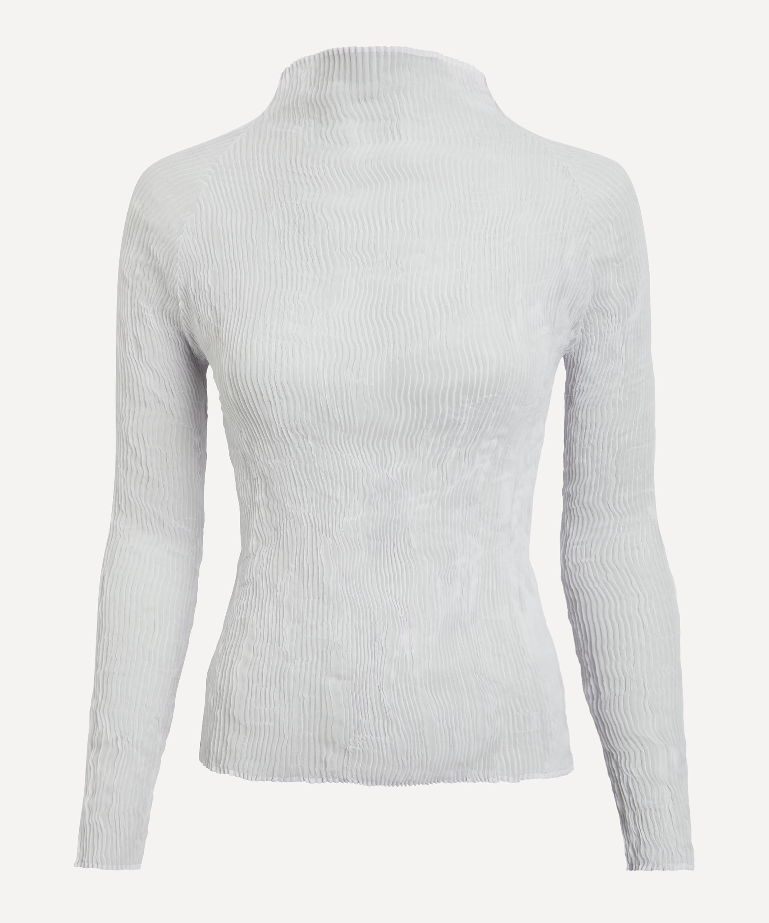 Issey Miyake - White CHIFFON TWIST Long-Sleeve Top