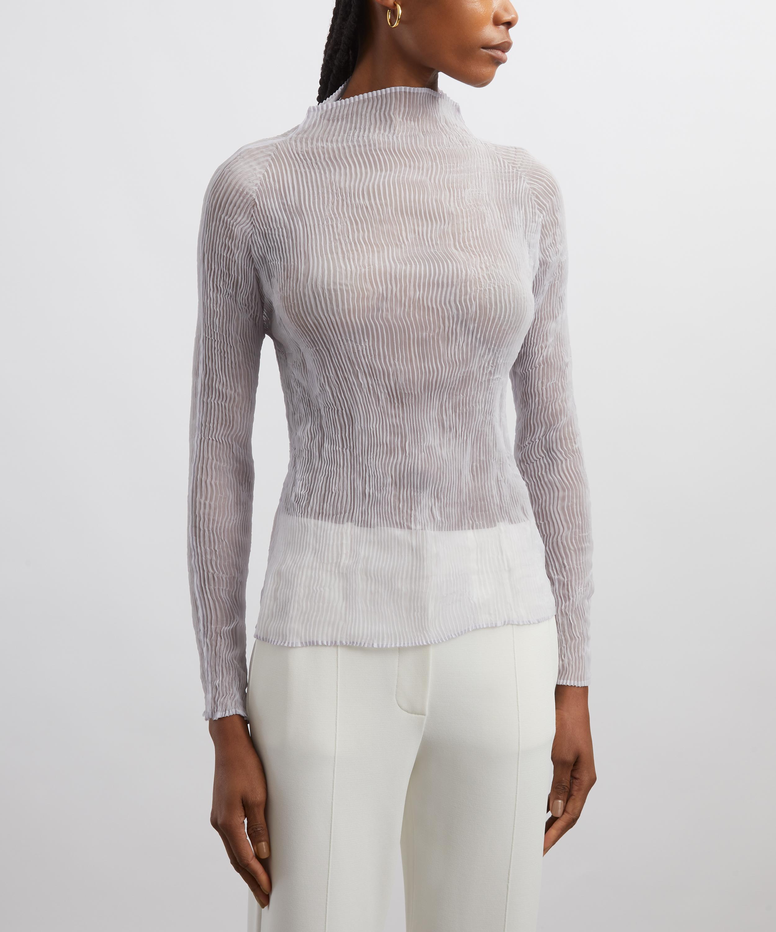 Issey Miyake - White CHIFFON TWIST Long-Sleeve Top image number 2