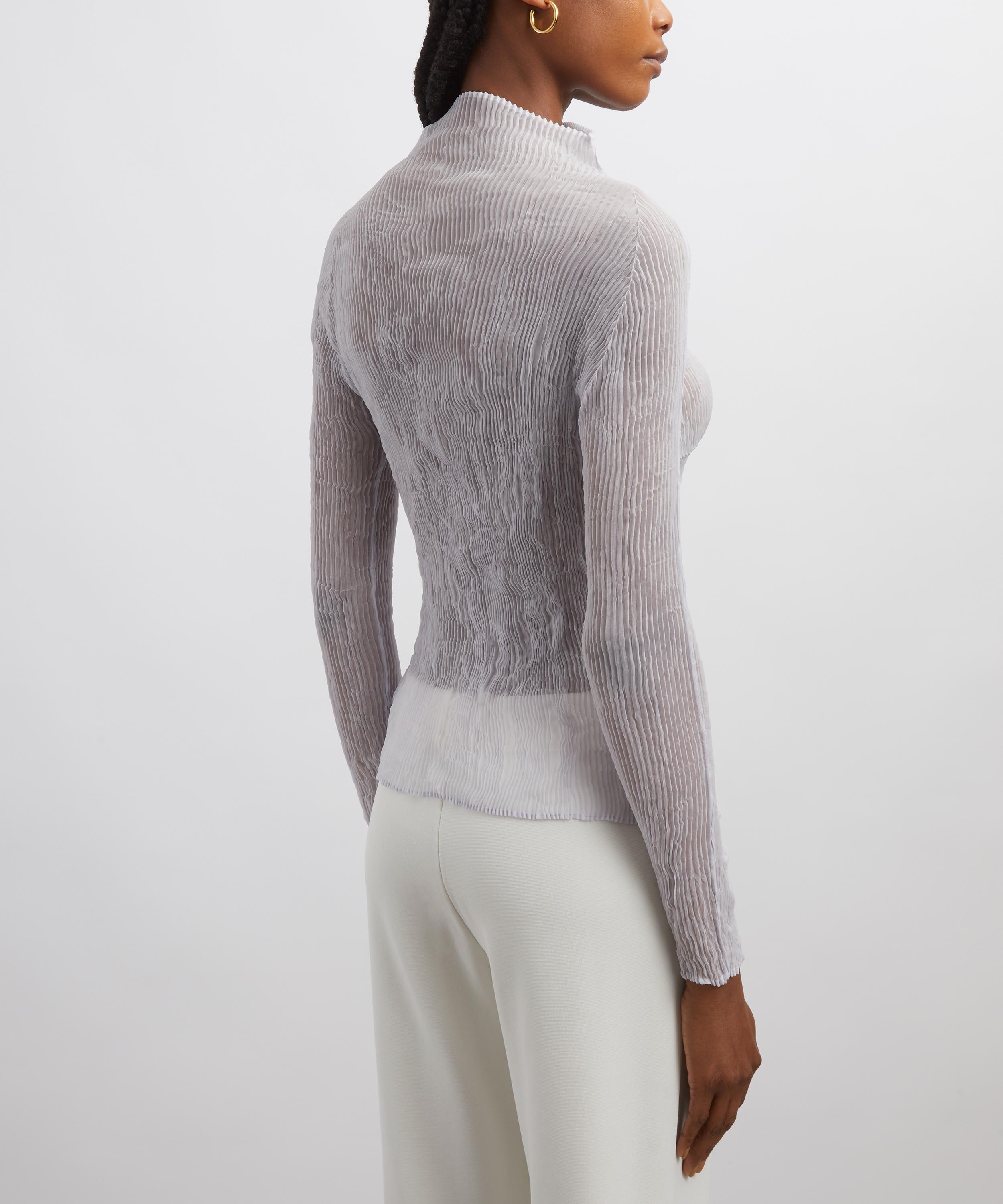 Issey Miyake - White CHIFFON TWIST Long-Sleeve Top image number 3