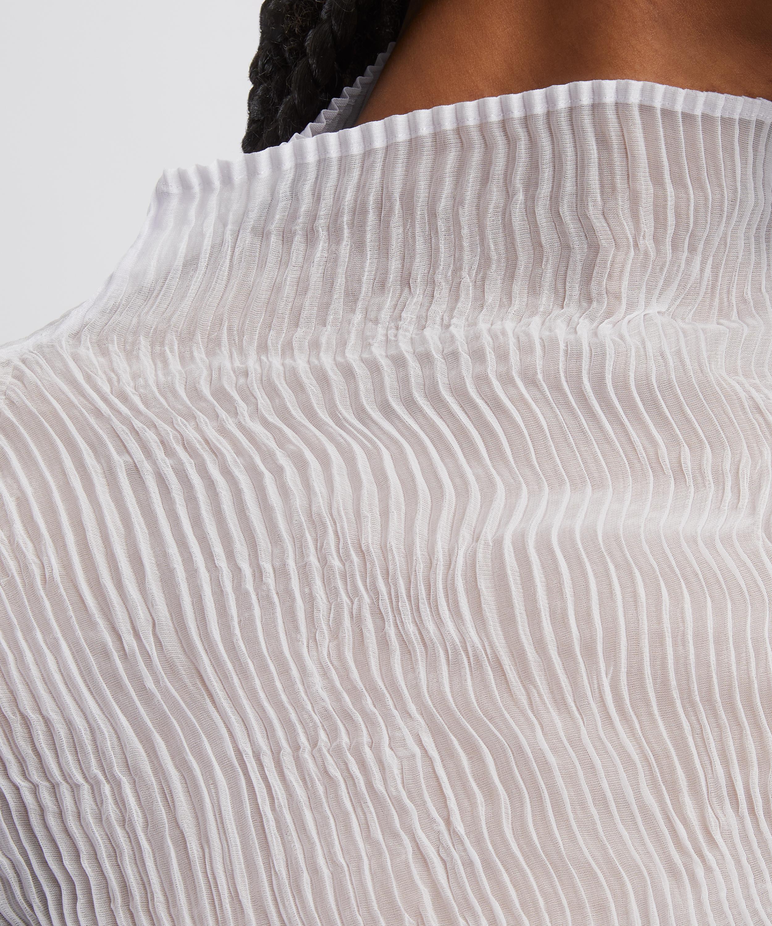 Issey Miyake - White CHIFFON TWIST Long-Sleeve Top image number 4