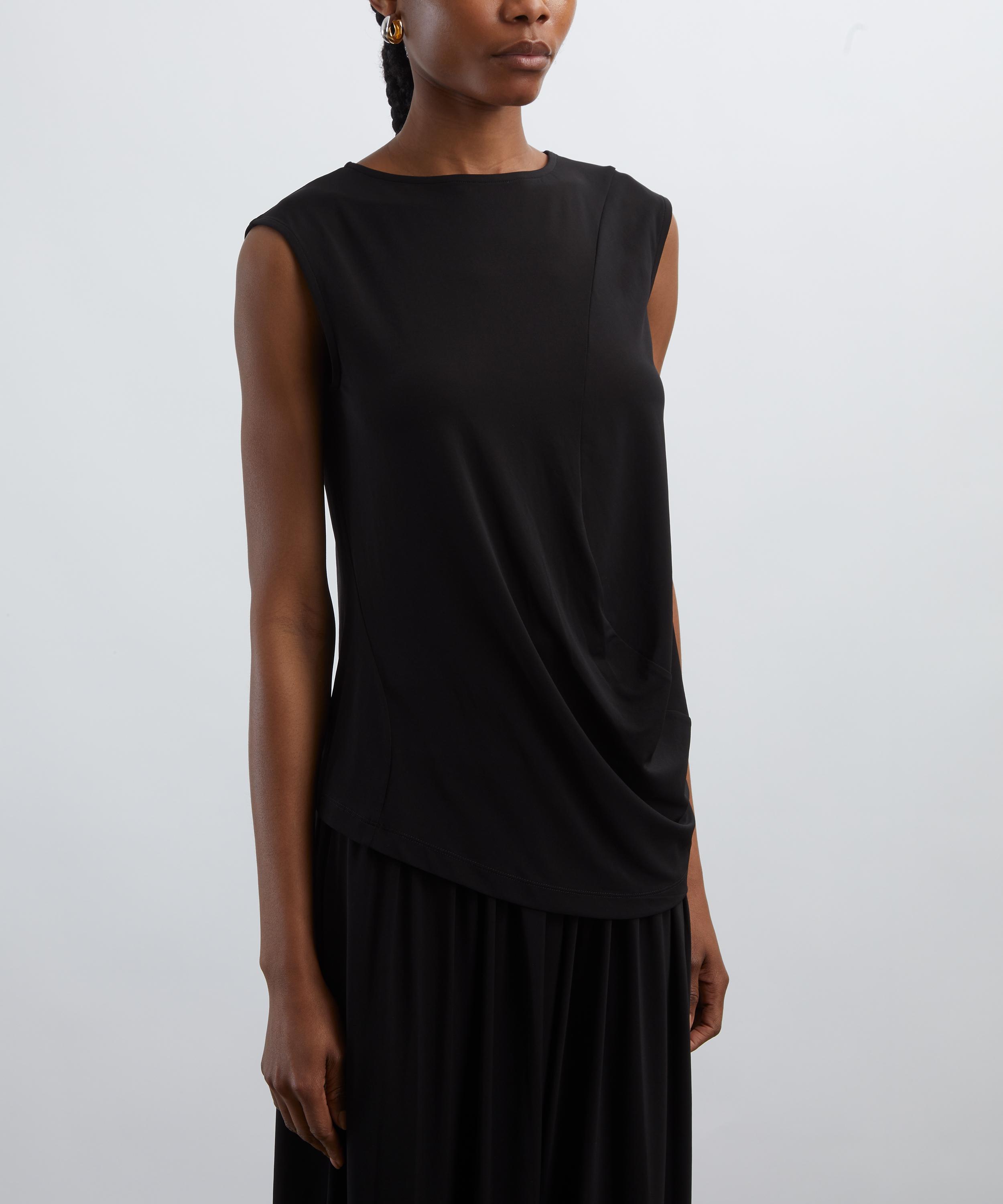 Issey Miyake - Black DRAPE JERSEY-56 Top image number 2