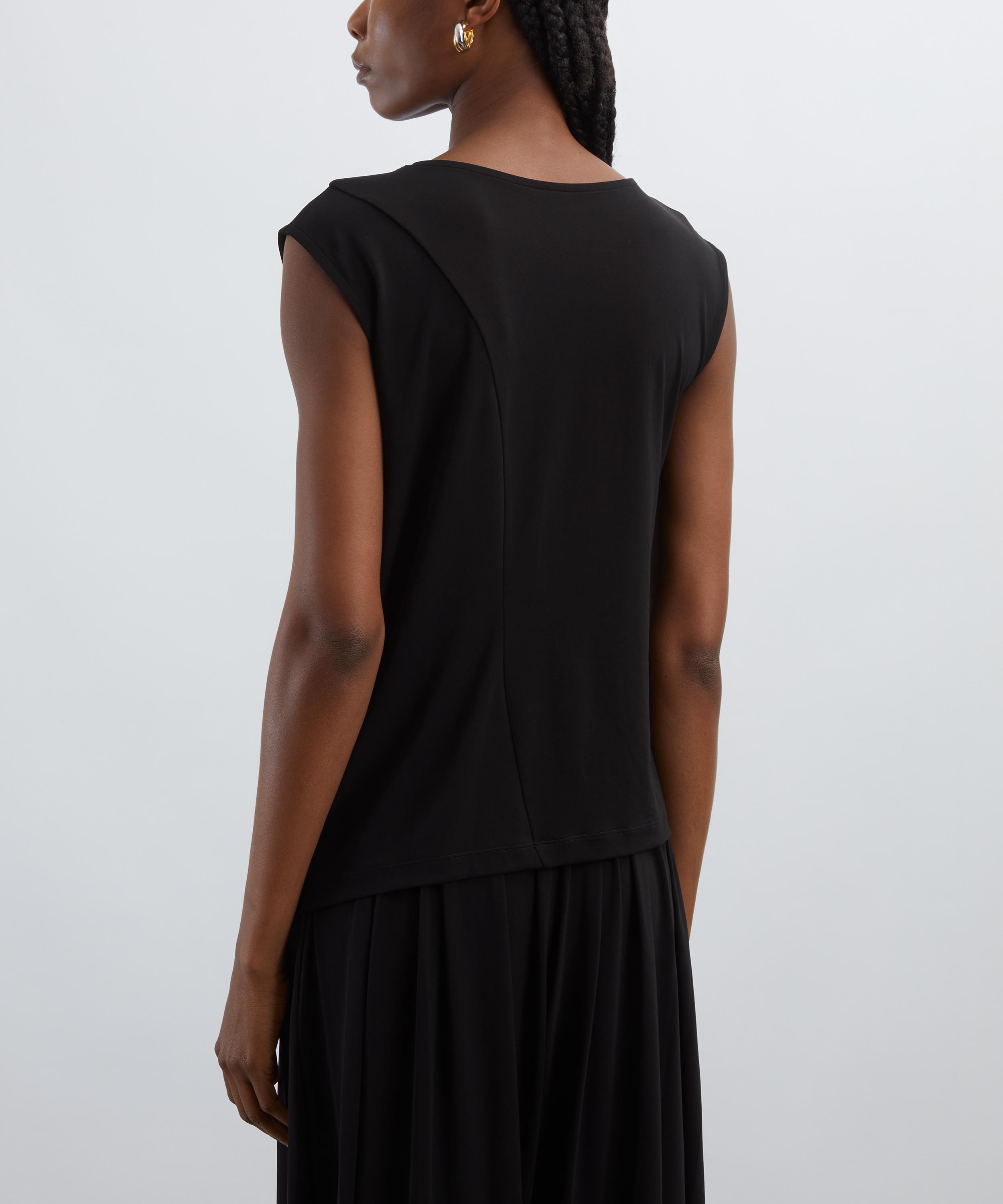 Issey Miyake - Black DRAPE JERSEY-56 Top image number 3