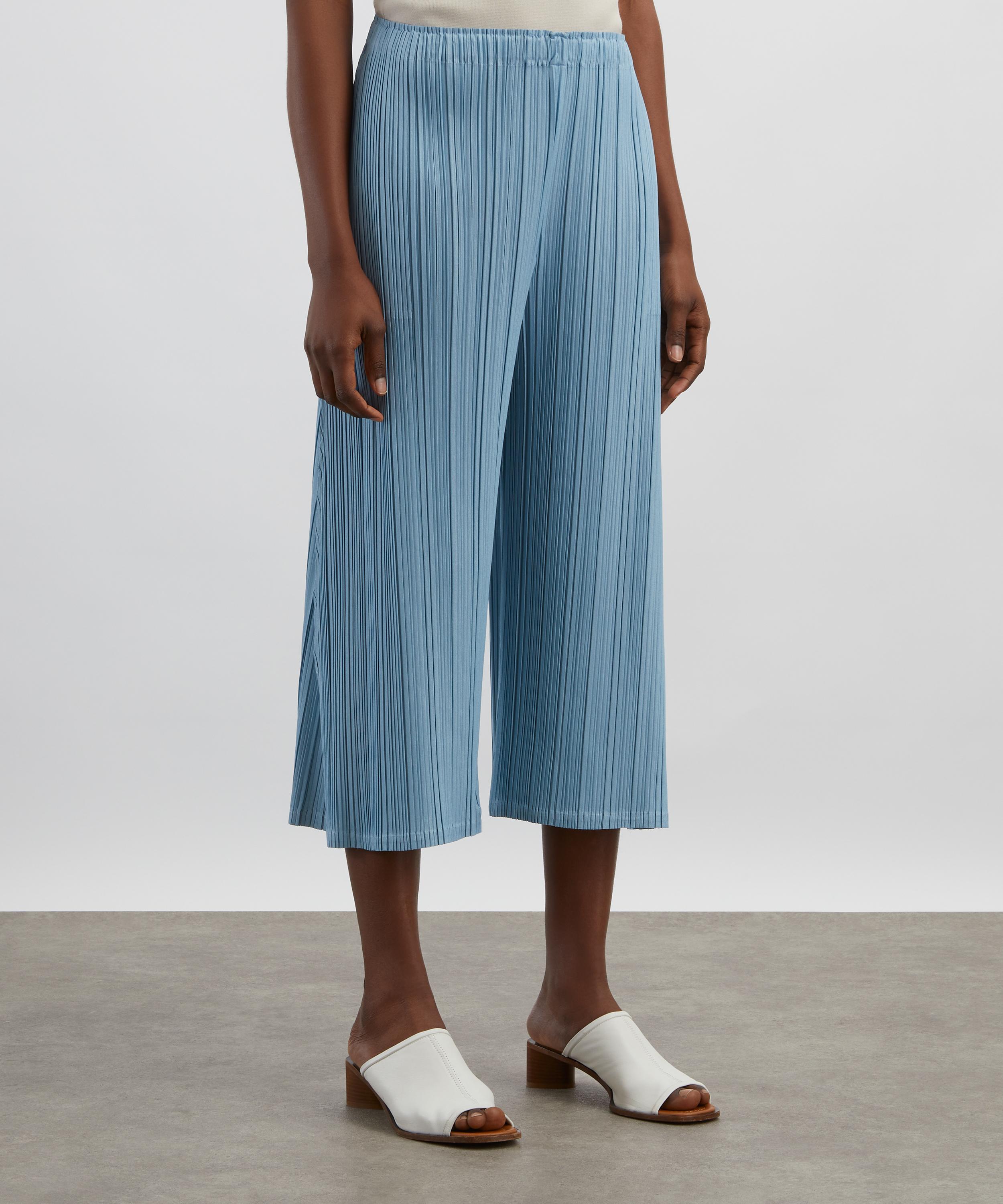Pleats Please Issey Miyake - MELLOW PLEATS Cropped Wide-Leg Trousers image number 2