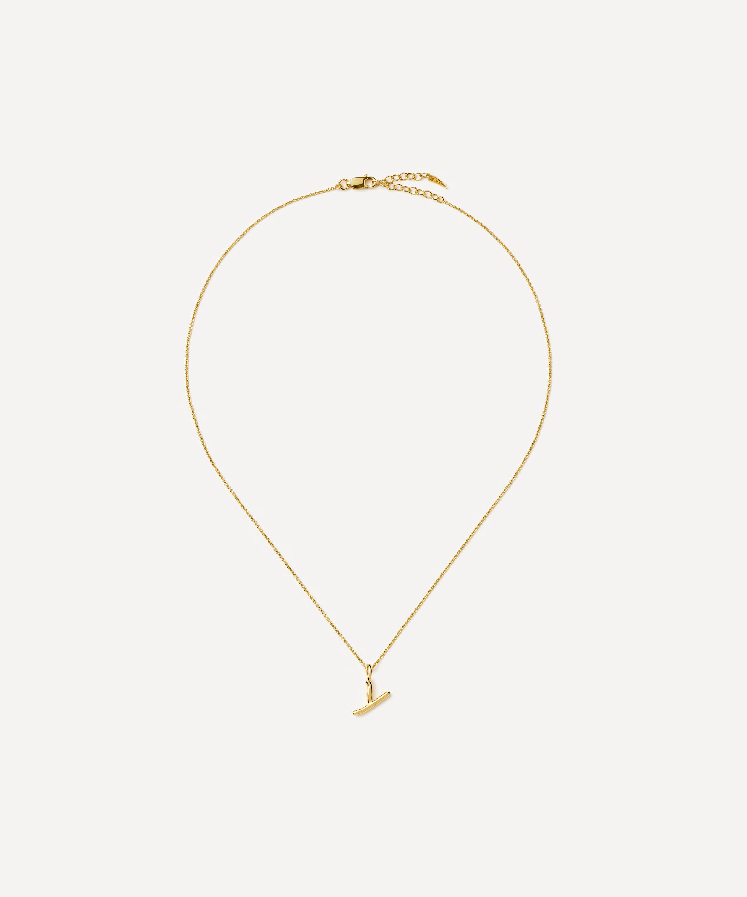 Missoma - 18ct Gold-Plated Vermeil Silver Curly Molten Mini Y Initial Pendant Necklace image number 2