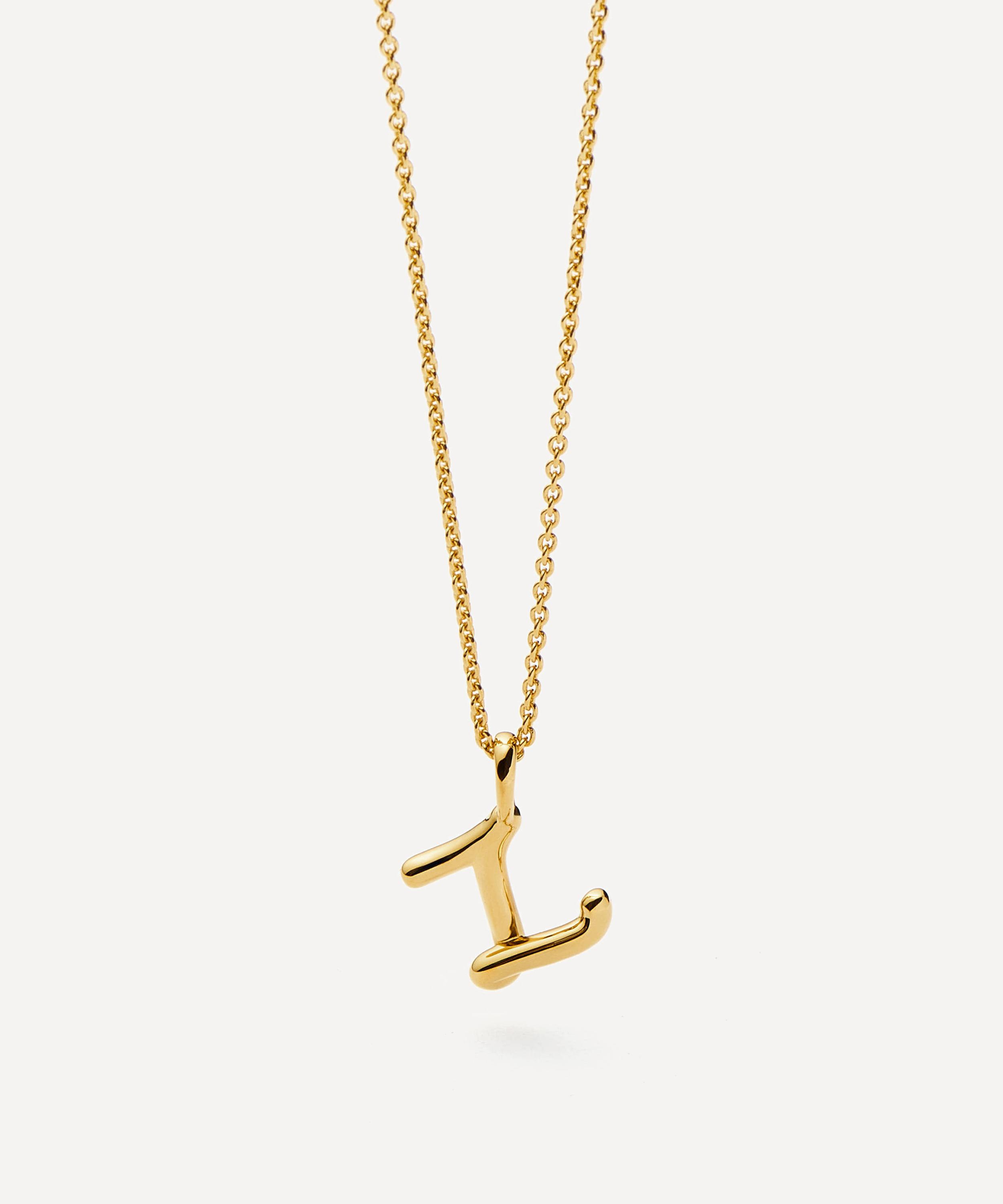 Missoma - 18ct Gold-Plated Vermeil Silver Curly Molten Mini Z Initial Pendant Necklace image number 0