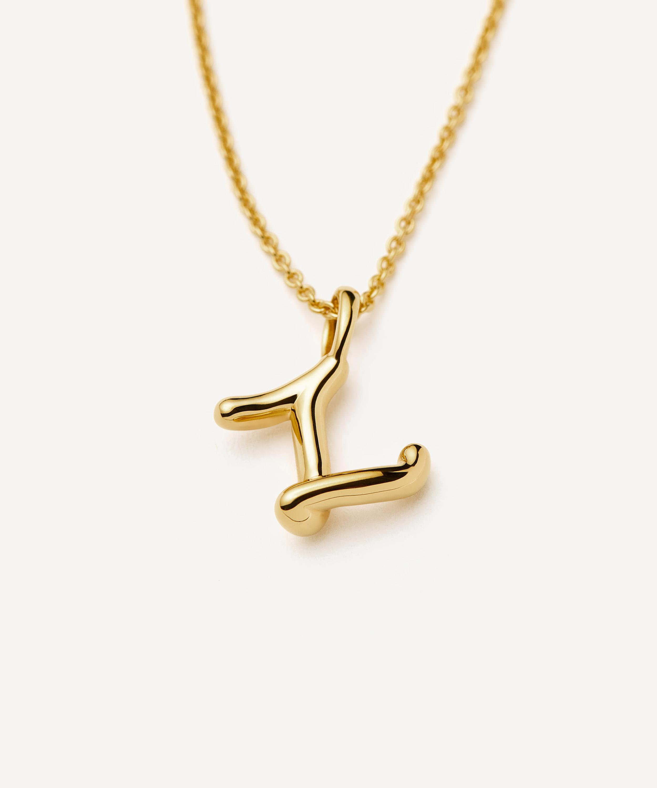 Missoma - 18ct Gold-Plated Vermeil Silver Curly Molten Mini Z Initial Pendant Necklace image number 1