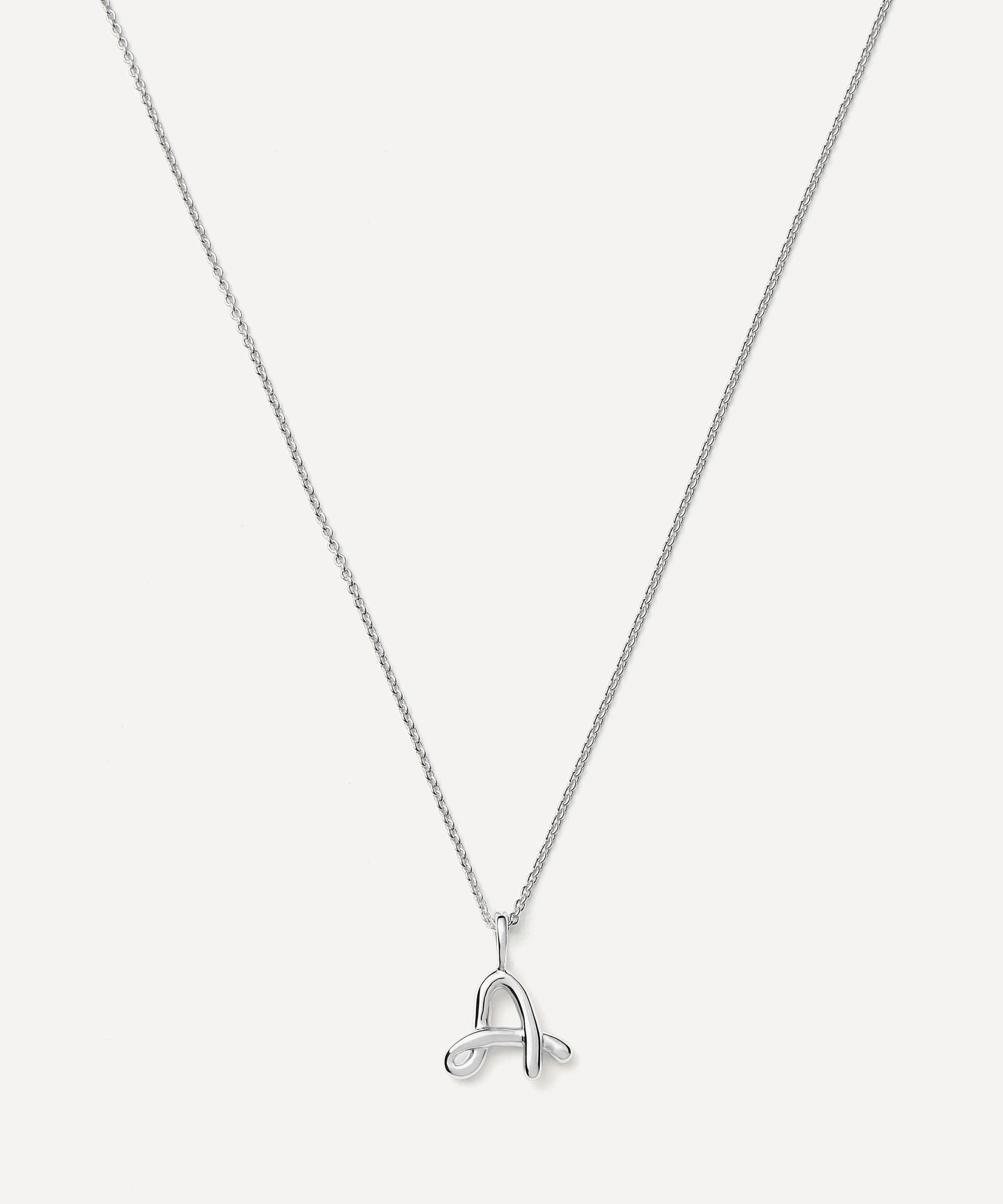 Missoma - Sterling Silver Curly Molten Mini A Initial Pendant Necklace