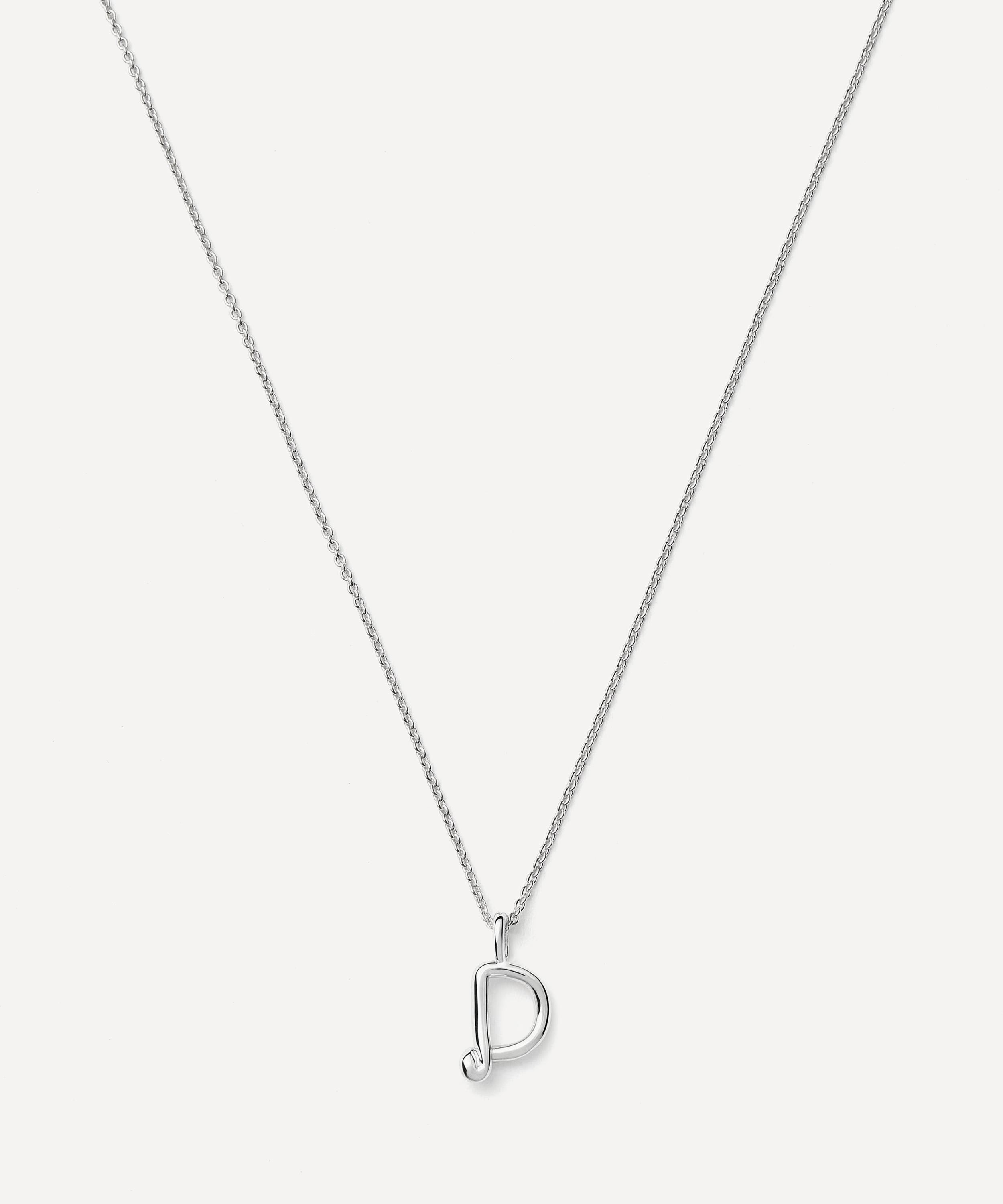 Missoma - Sterling Silver Curly Molten Mini D Initial Pendant Necklace image number 0