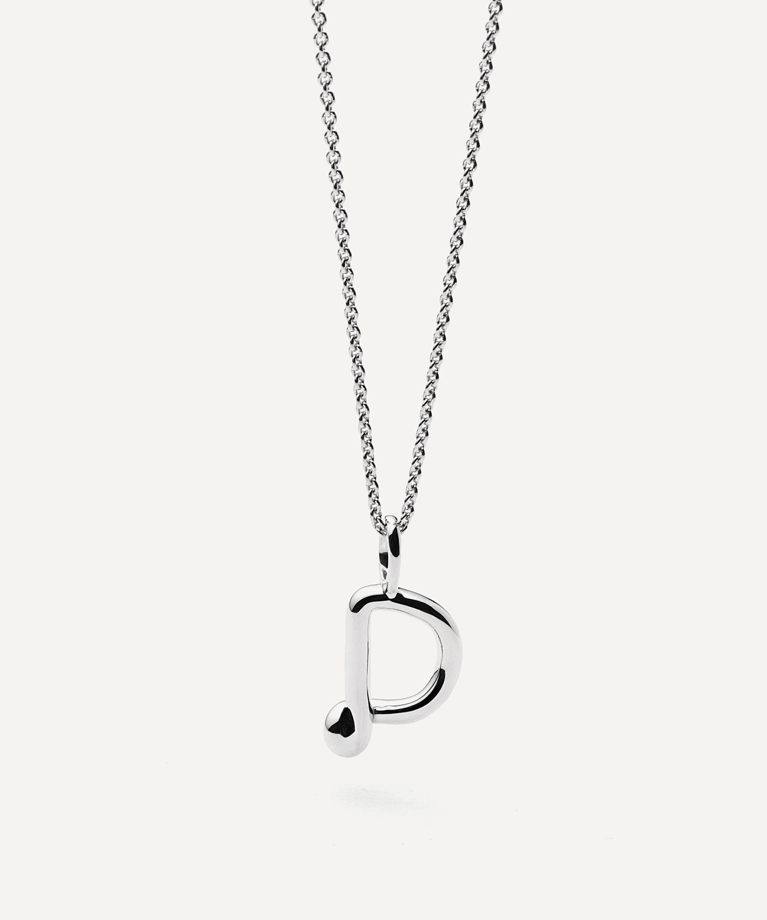 Missoma - Sterling Silver Curly Molten Mini D Initial Pendant Necklace image number 3