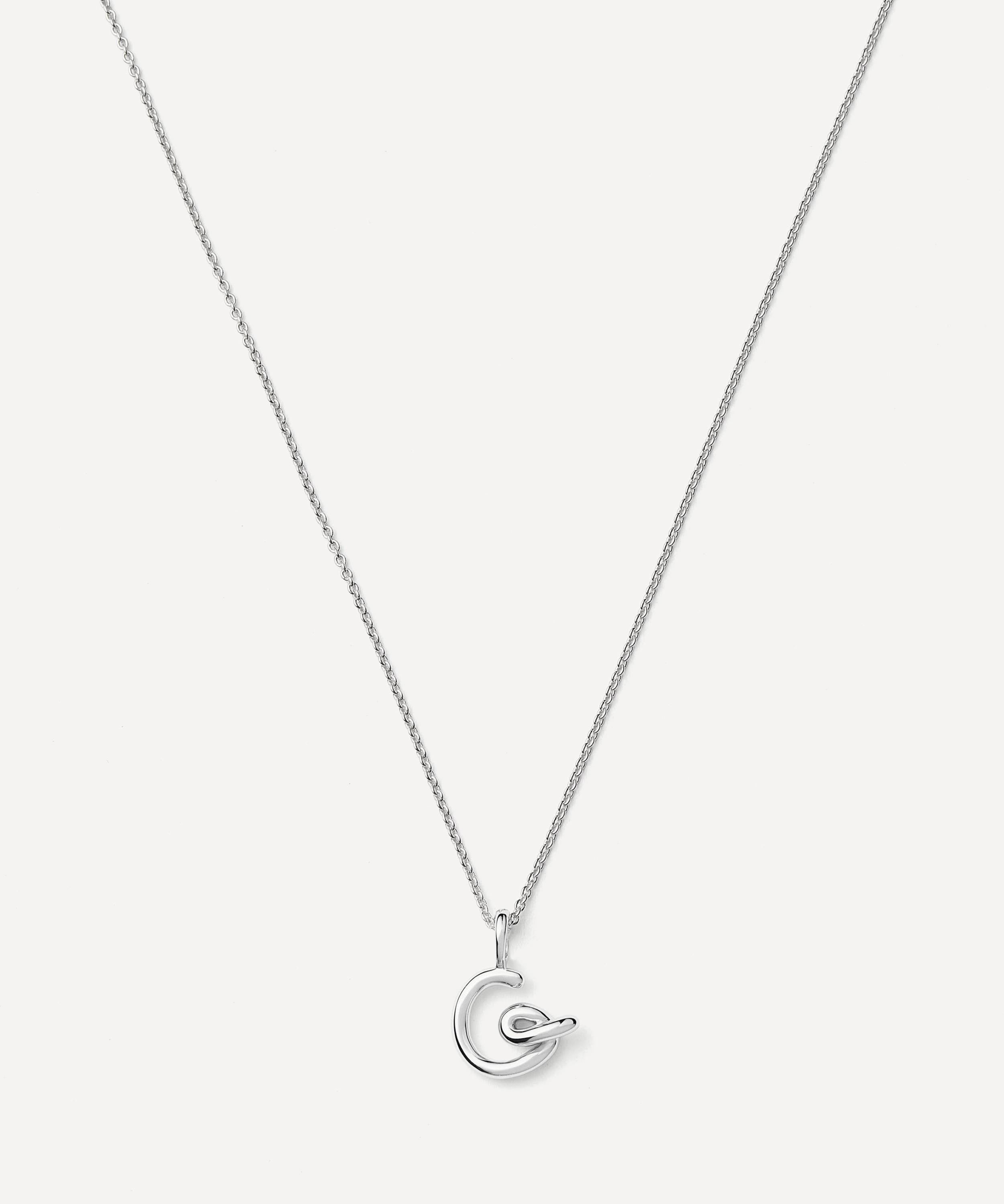 Missoma - Sterling Silver Curly Molten Mini G Initial Pendant Necklace image number 0
