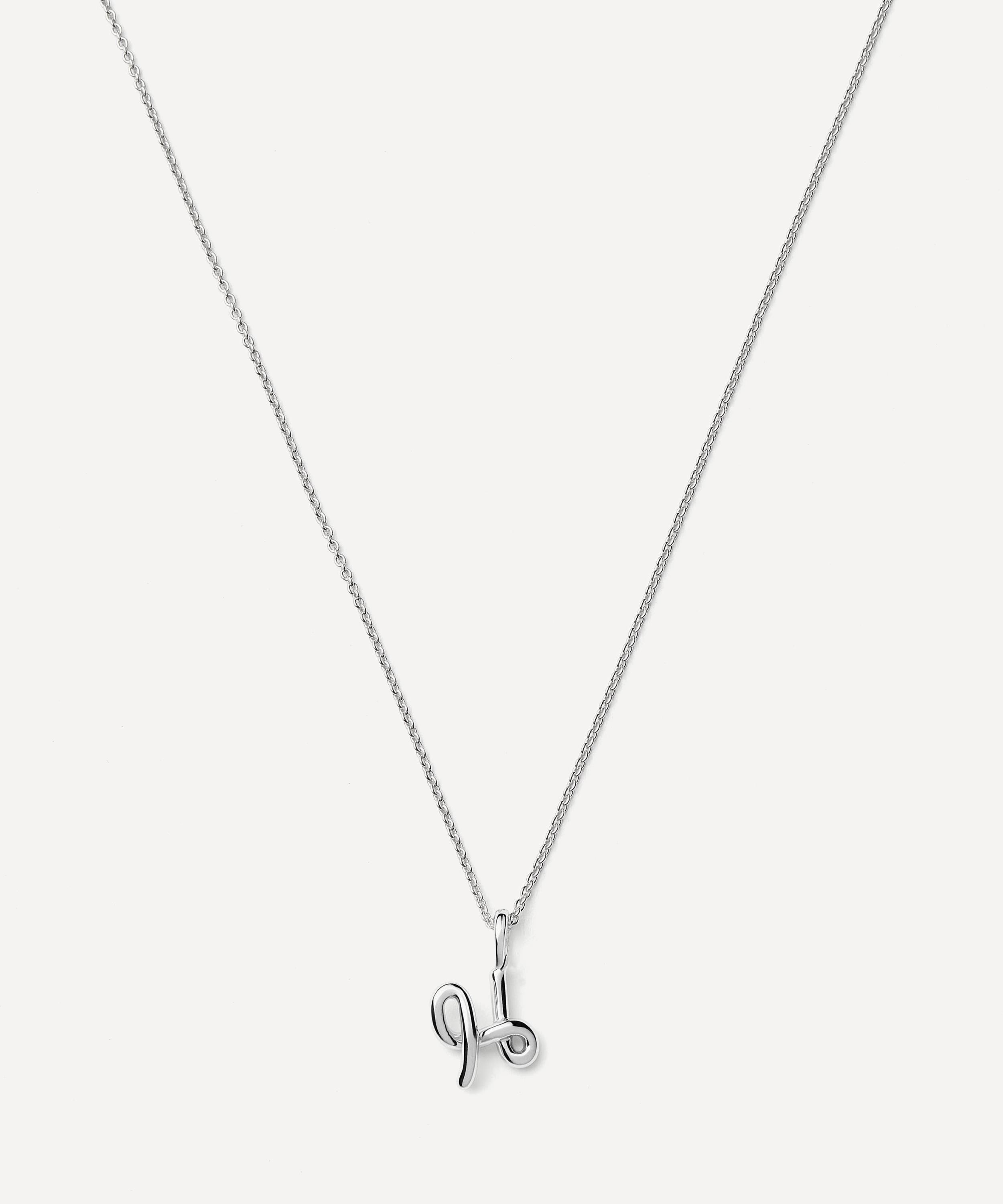 Missoma - Sterling Silver Curly Molten Mini H Initial Pendant Necklace image number 0