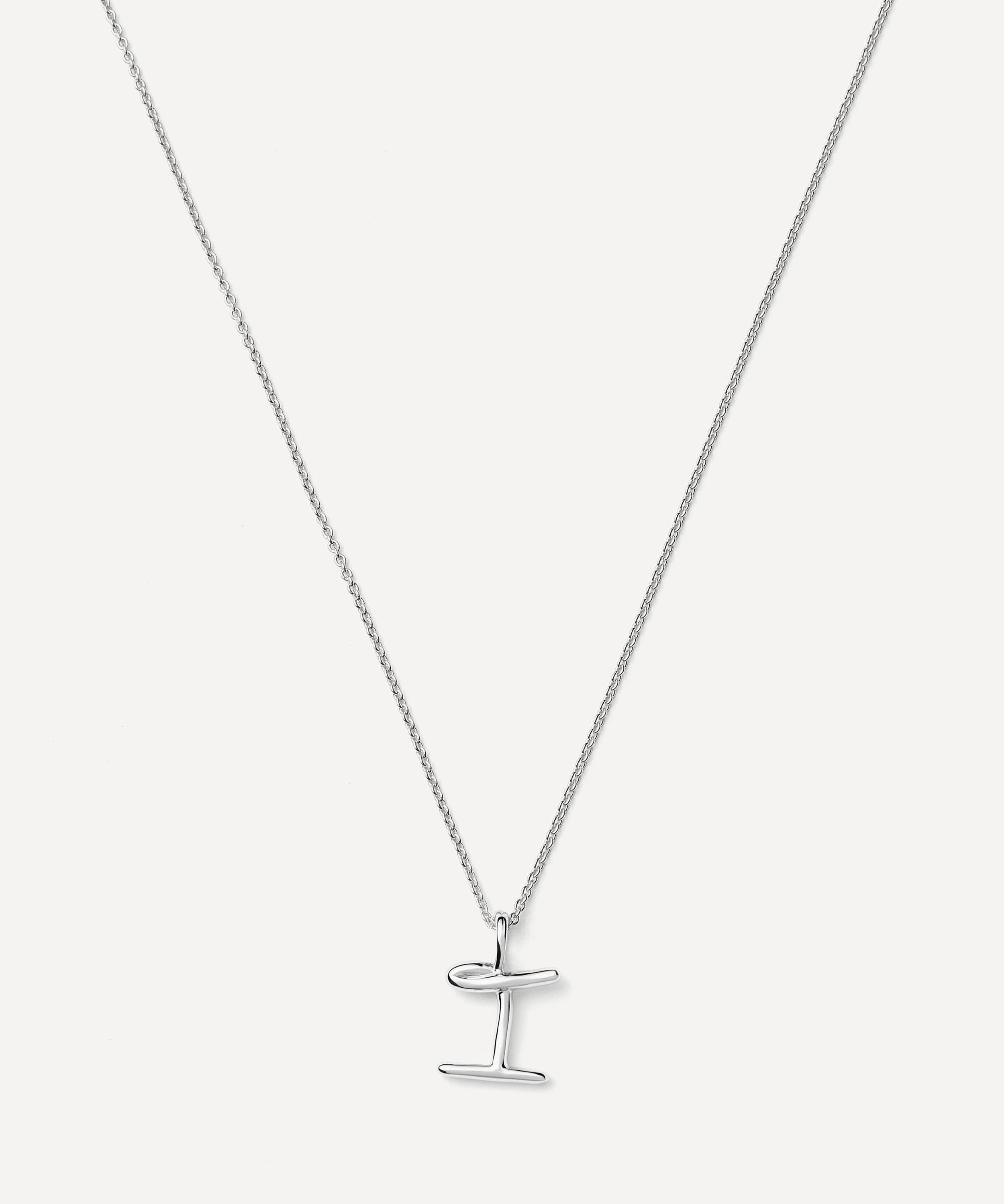 Missoma - Sterling Silver Curly Molten Mini I Initial Pendant Necklace image number 0