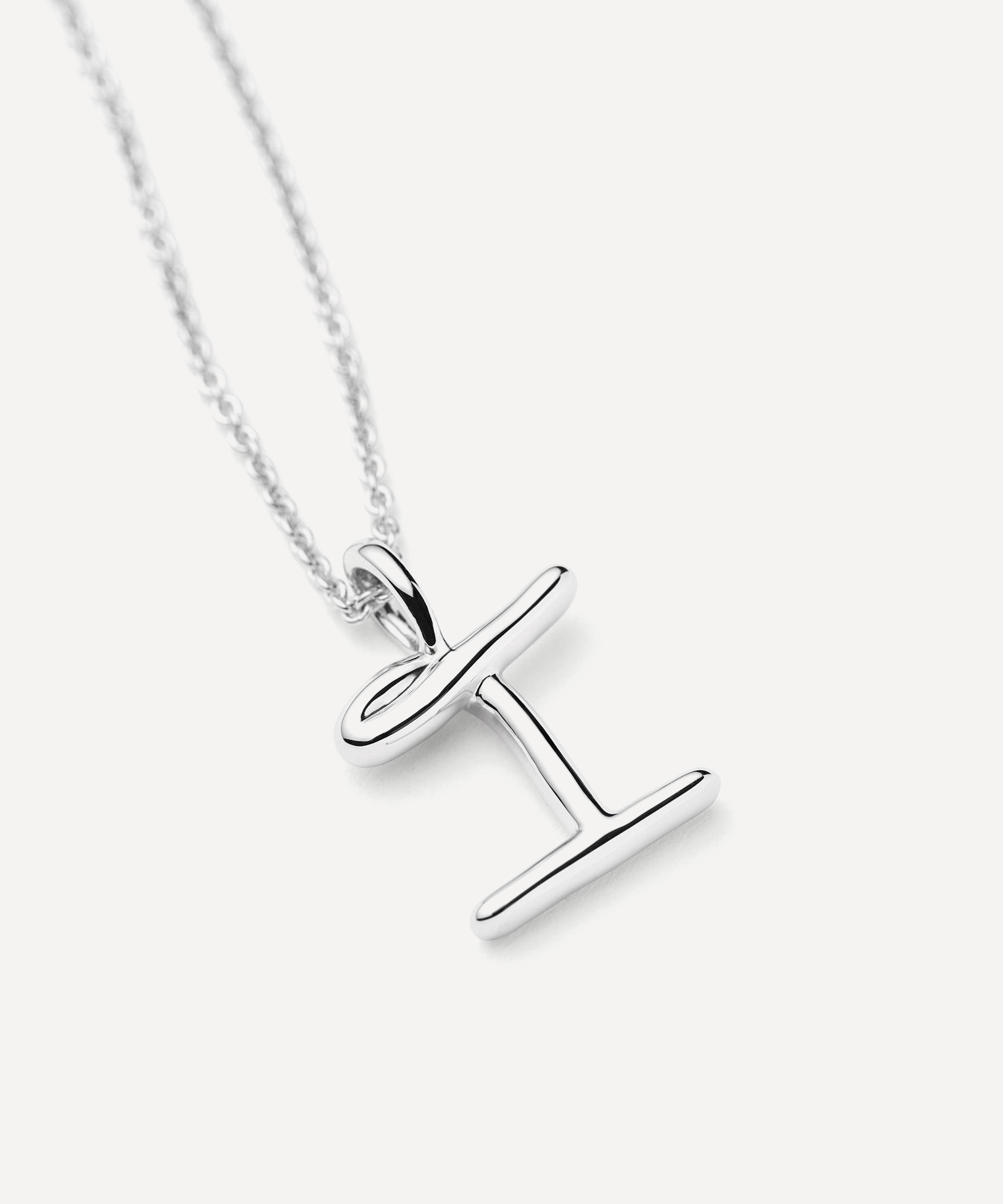 Missoma - Sterling Silver Curly Molten Mini I Initial Pendant Necklace image number 1
