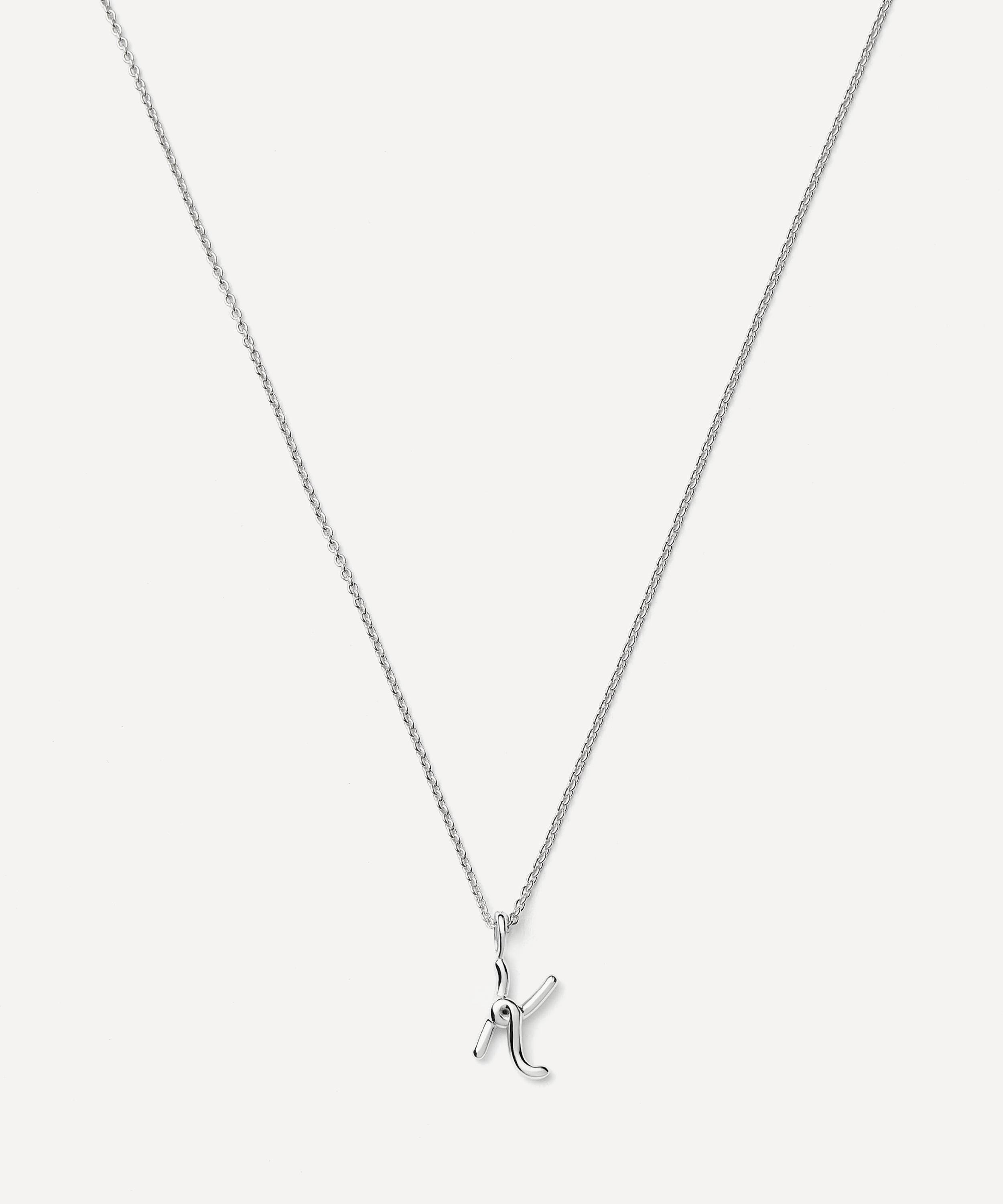 Missoma - Sterling Silver Curly Molten Mini K Initial Pendant Necklace image number 0