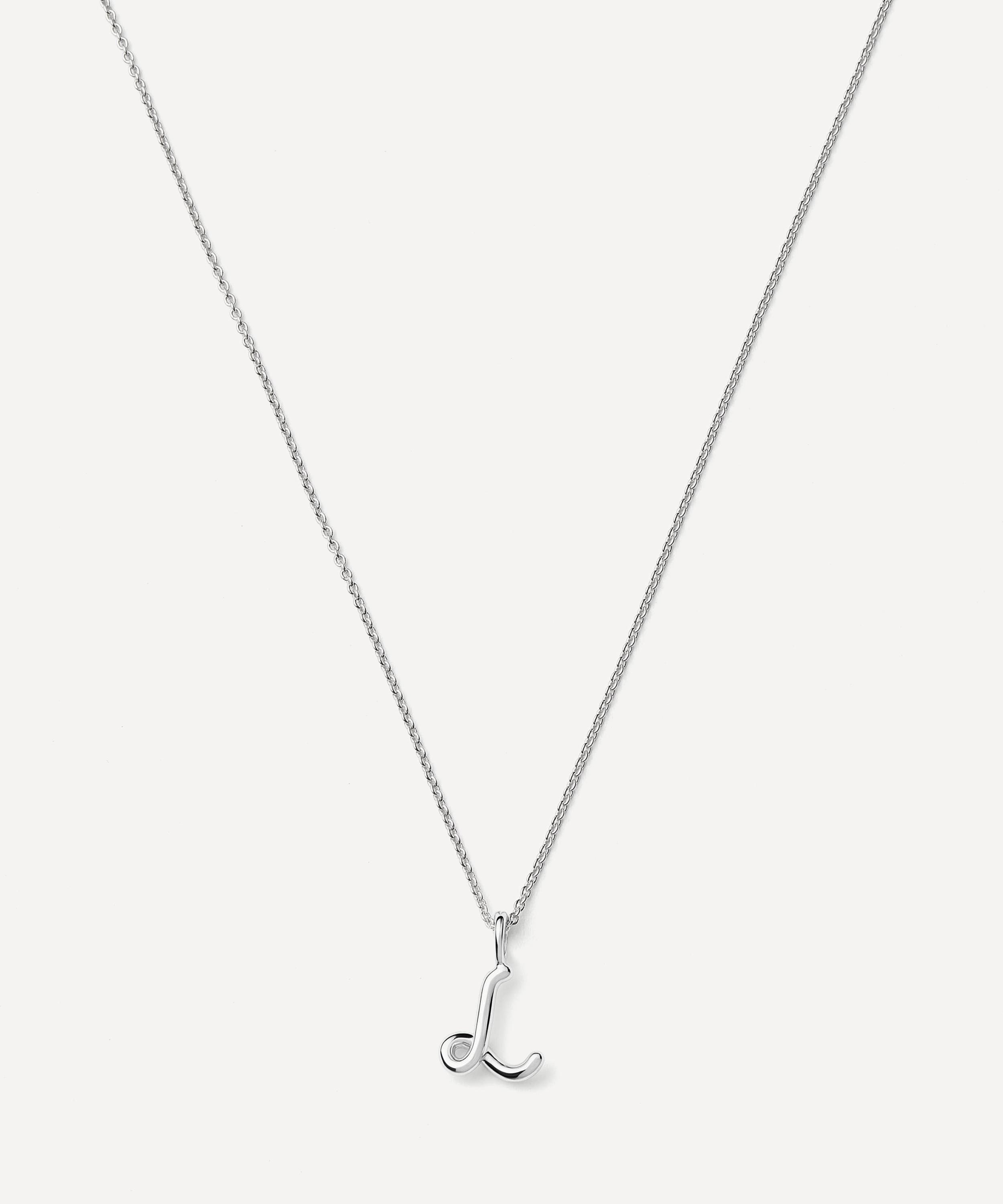 Missoma - Sterling Silver Curly Molten Mini L Initial Pendant Necklace image number 0
