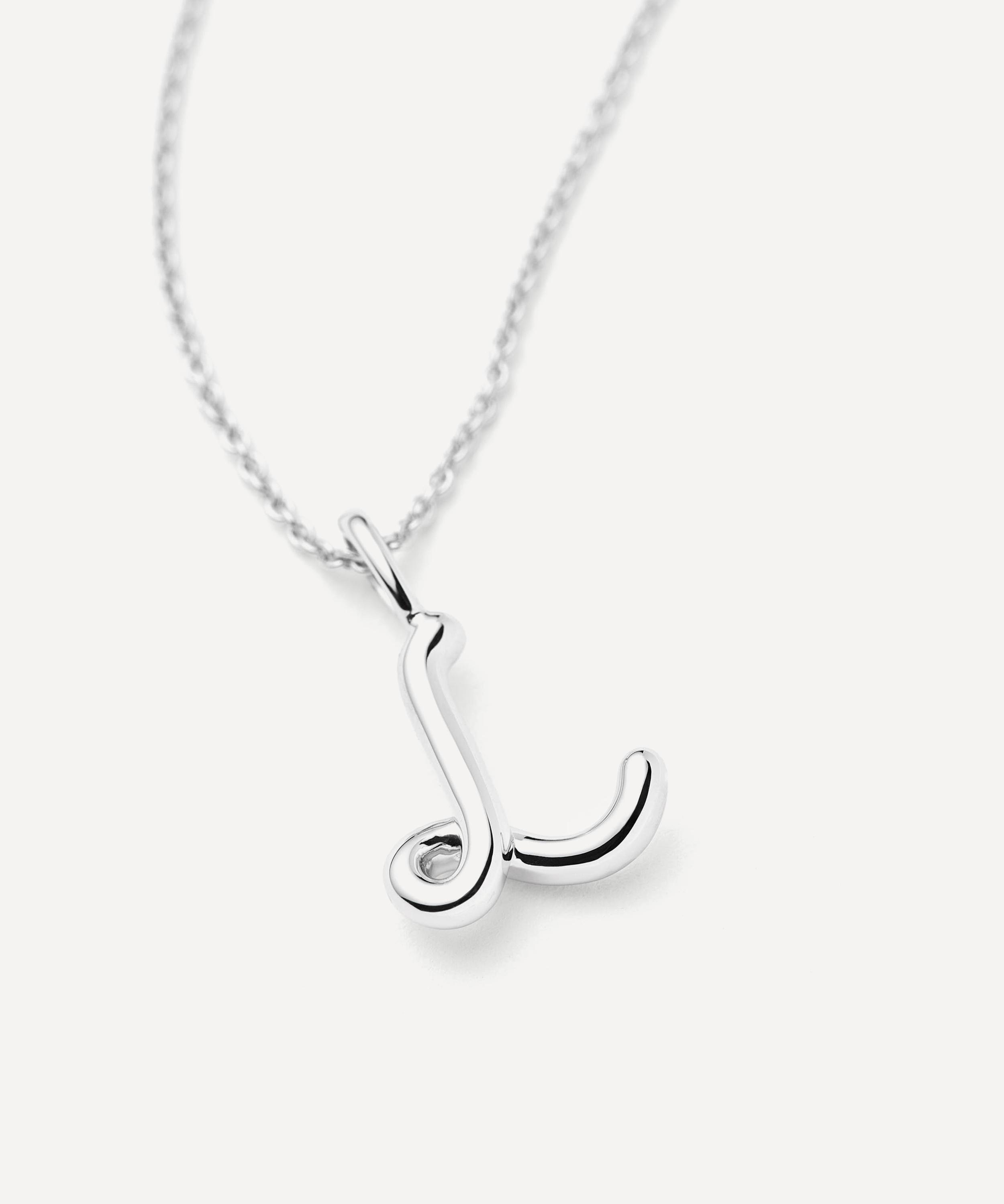 Missoma - Sterling Silver Curly Molten Mini L Initial Pendant Necklace image number 1