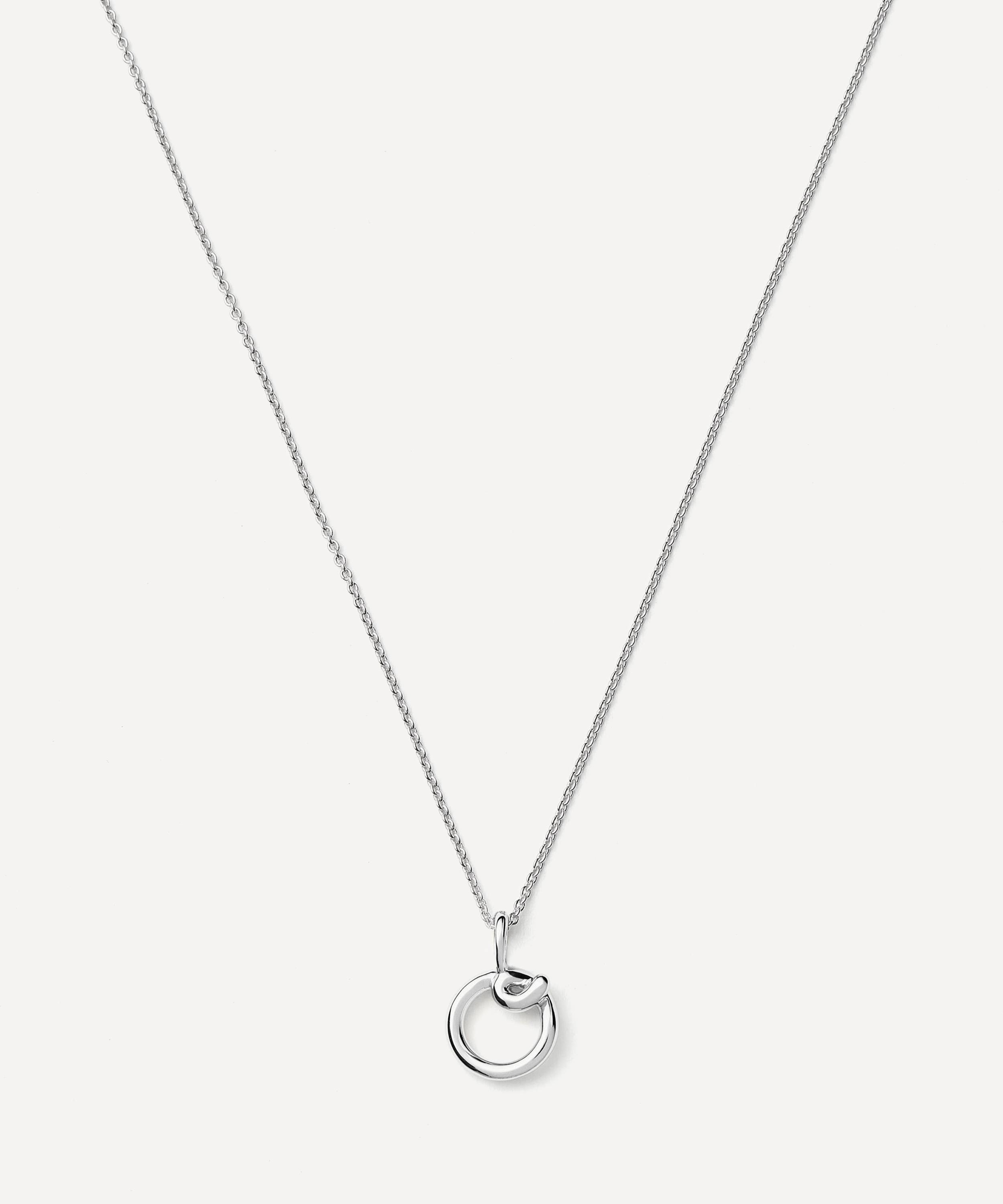 Missoma - Sterling Silver Curly Molten Mini O Initial Pendant Necklace image number 0