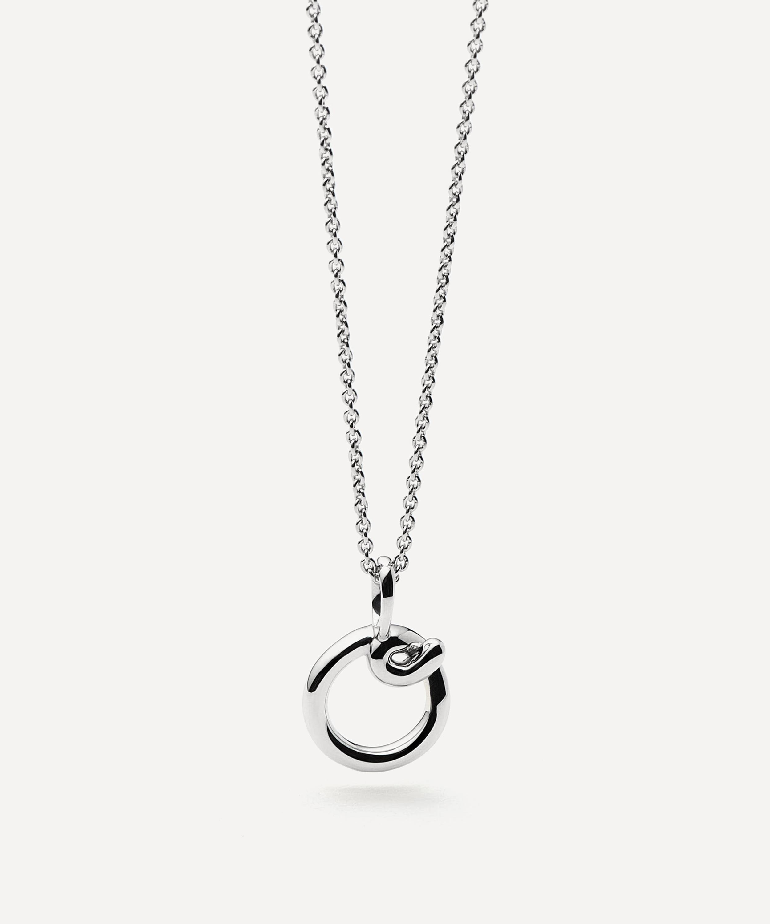 Missoma - Sterling Silver Curly Molten Mini O Initial Pendant Necklace image number 3