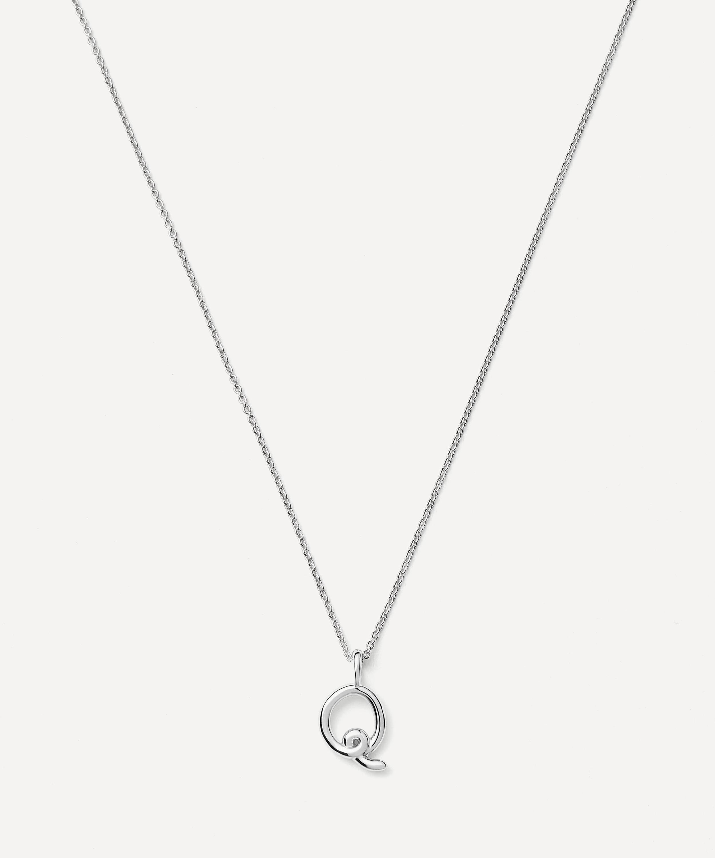 Missoma - Sterling Silver Curly Molten Mini Q Initial Pendant Necklace image number 0