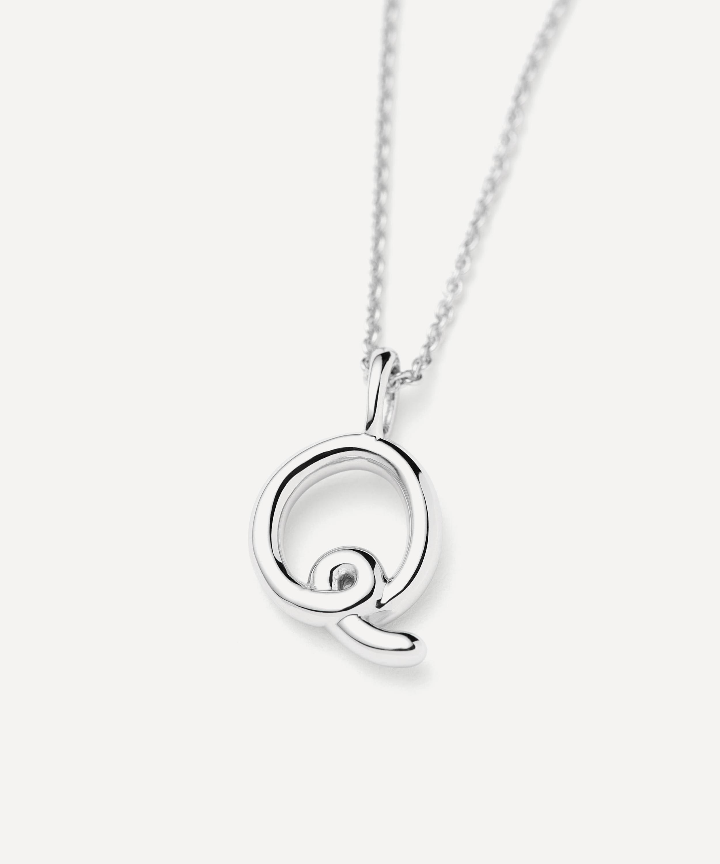 Missoma - Sterling Silver Curly Molten Mini Q Initial Pendant Necklace image number 1