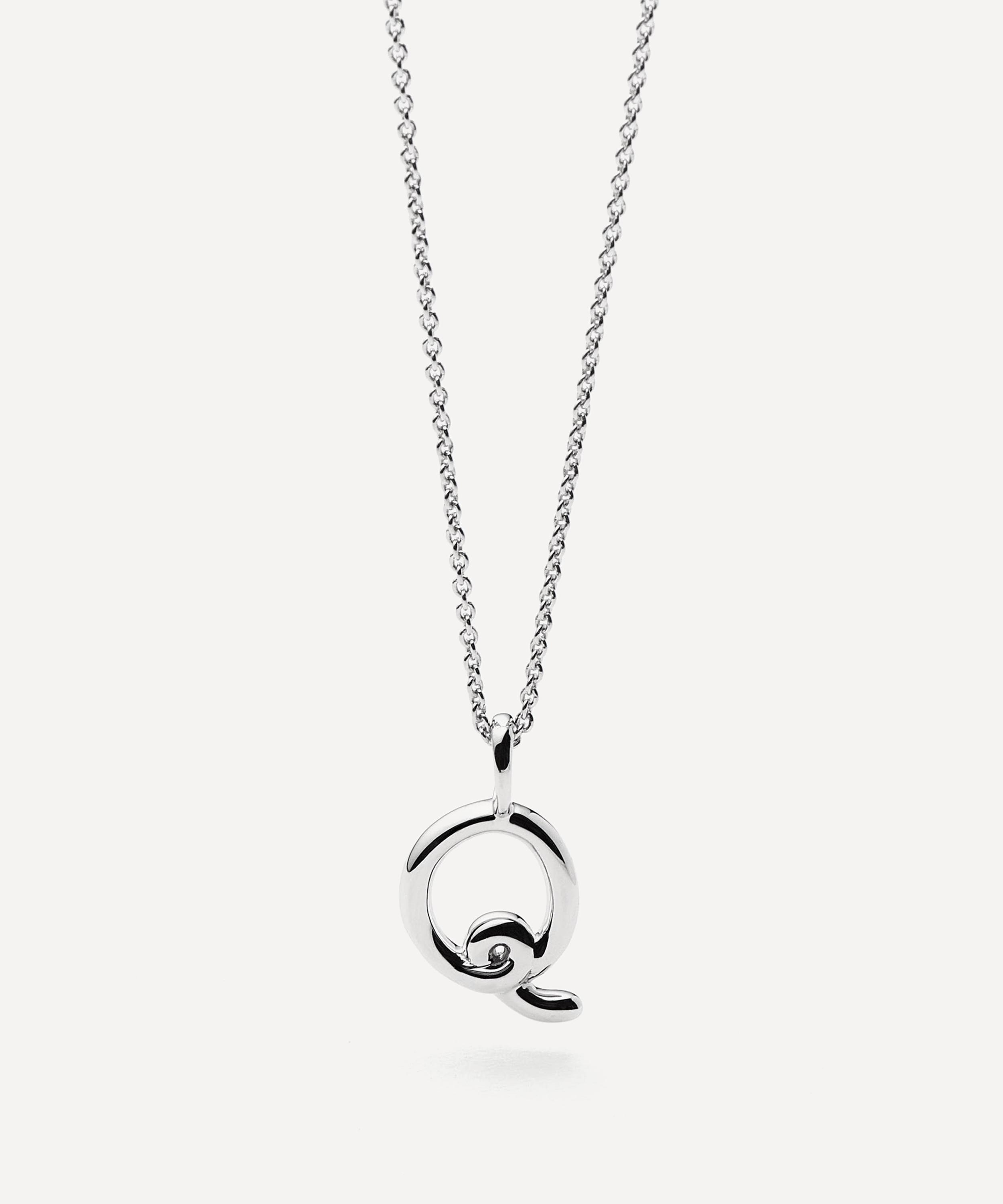 Missoma - Sterling Silver Curly Molten Mini Q Initial Pendant Necklace image number 3