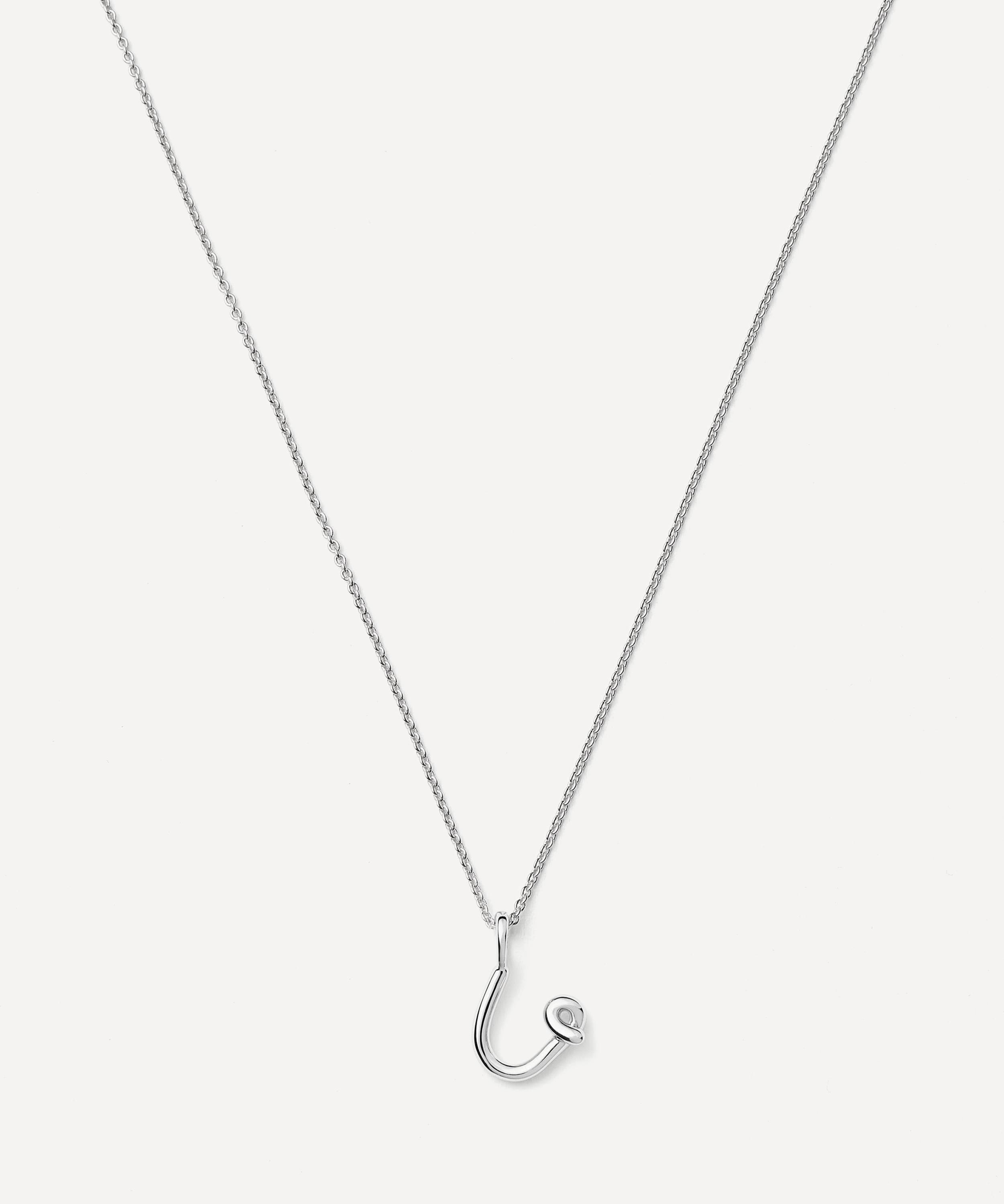 Missoma - Sterling Silver Curly Molten Mini U Initial Pendant Necklace image number 0